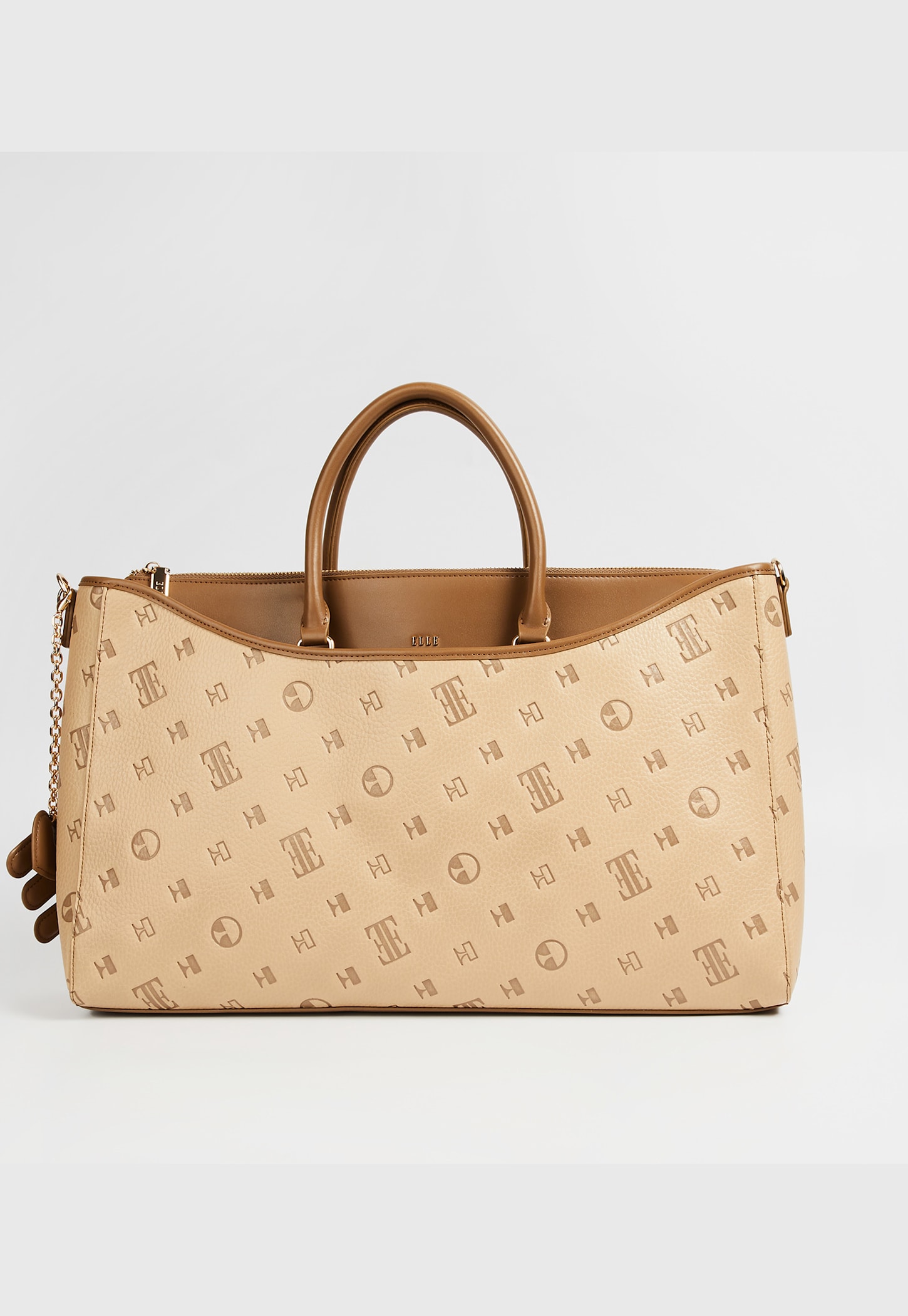 ELLE Debossed Laptop Bag with Charm-image-49