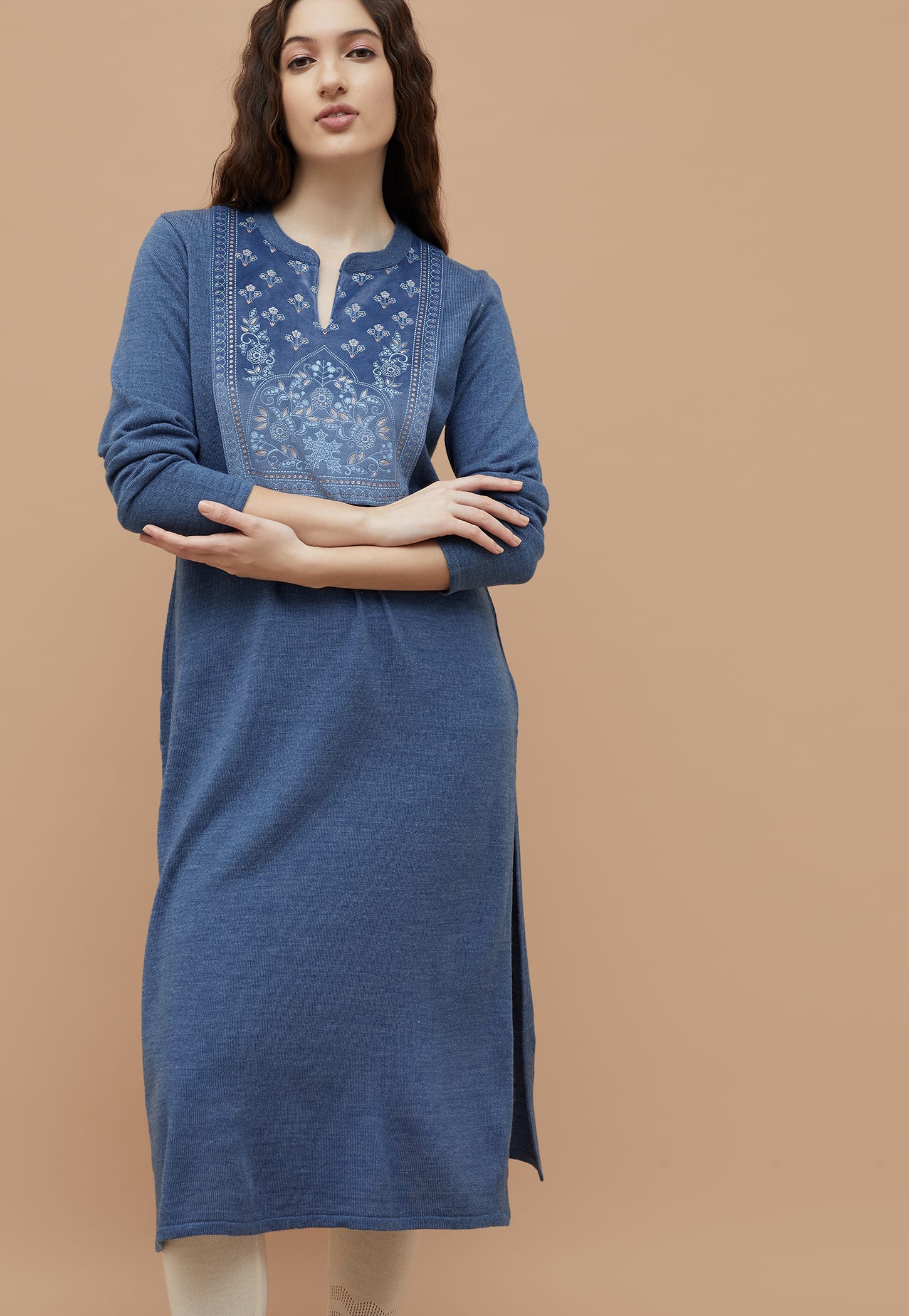MELANGE Printed Winter Straight Kurta-picture-54