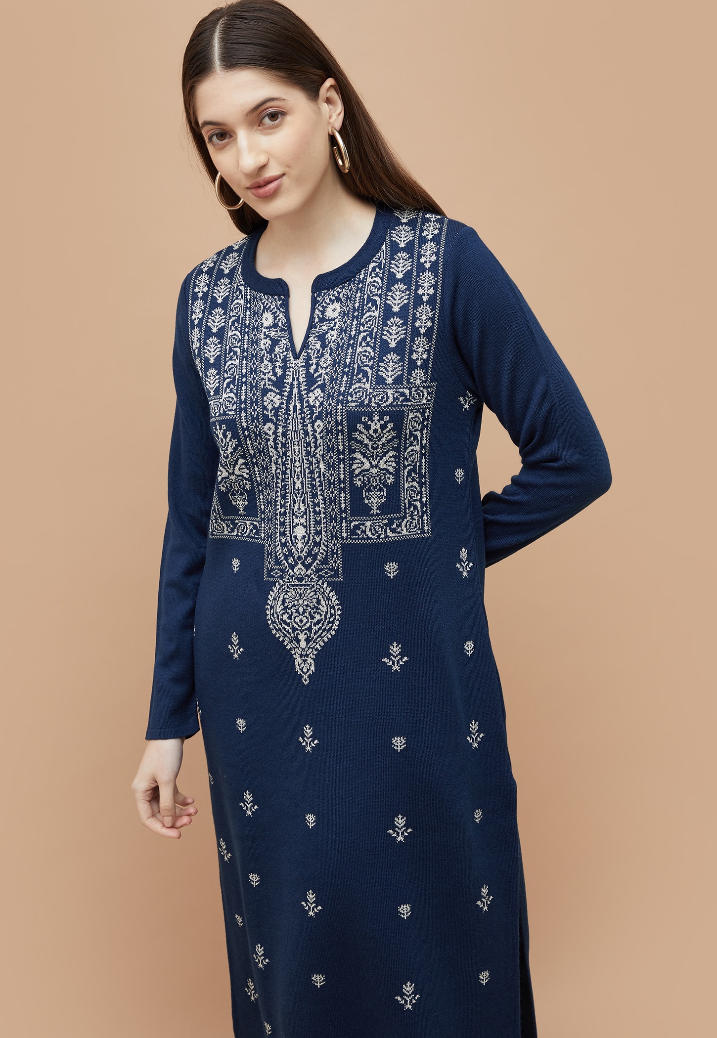 MELANGE Knitted Winterwear Kurta-picture-28