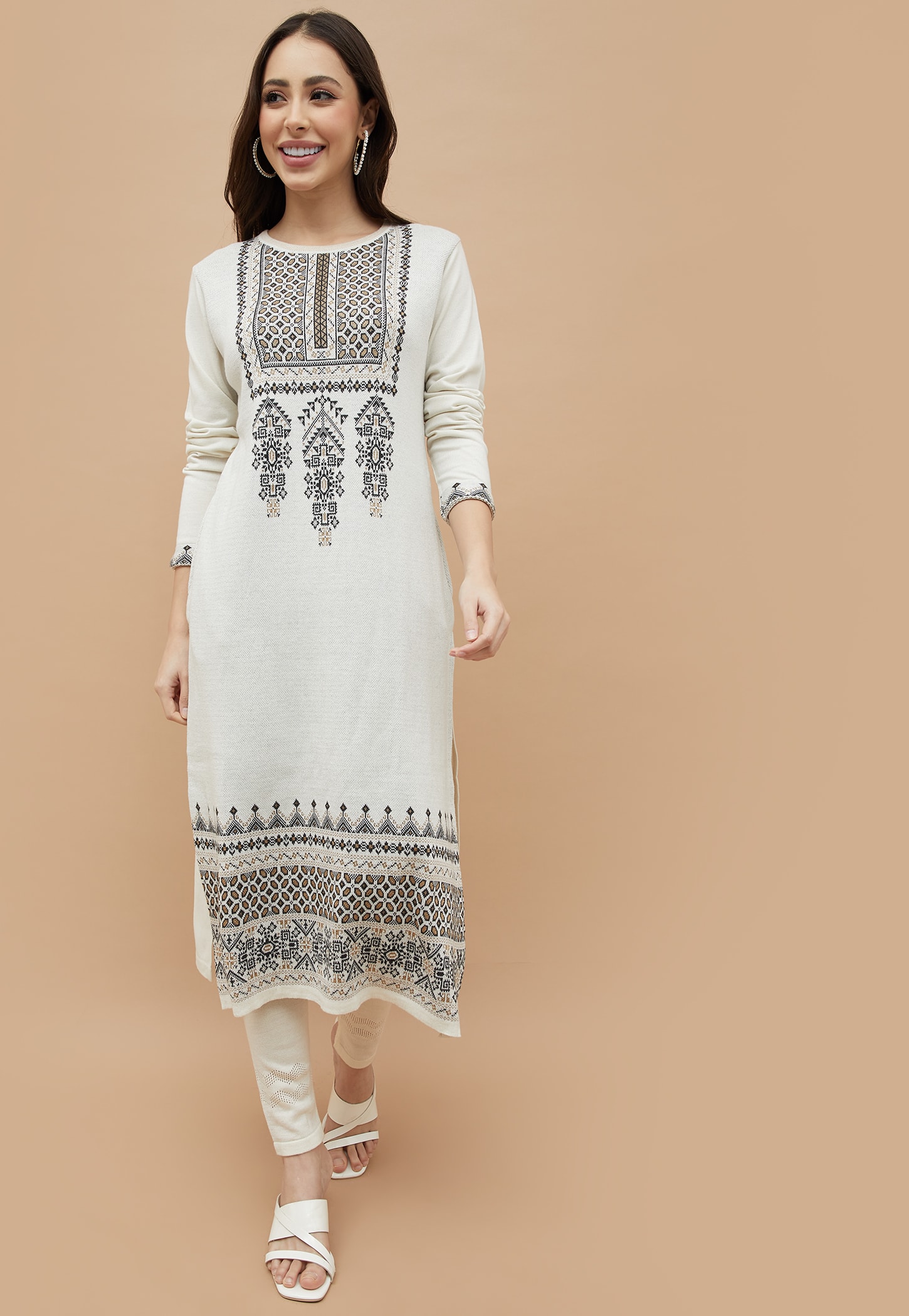 MELANGE Ethnic Motif Straight Winter Kurta-picture-52
