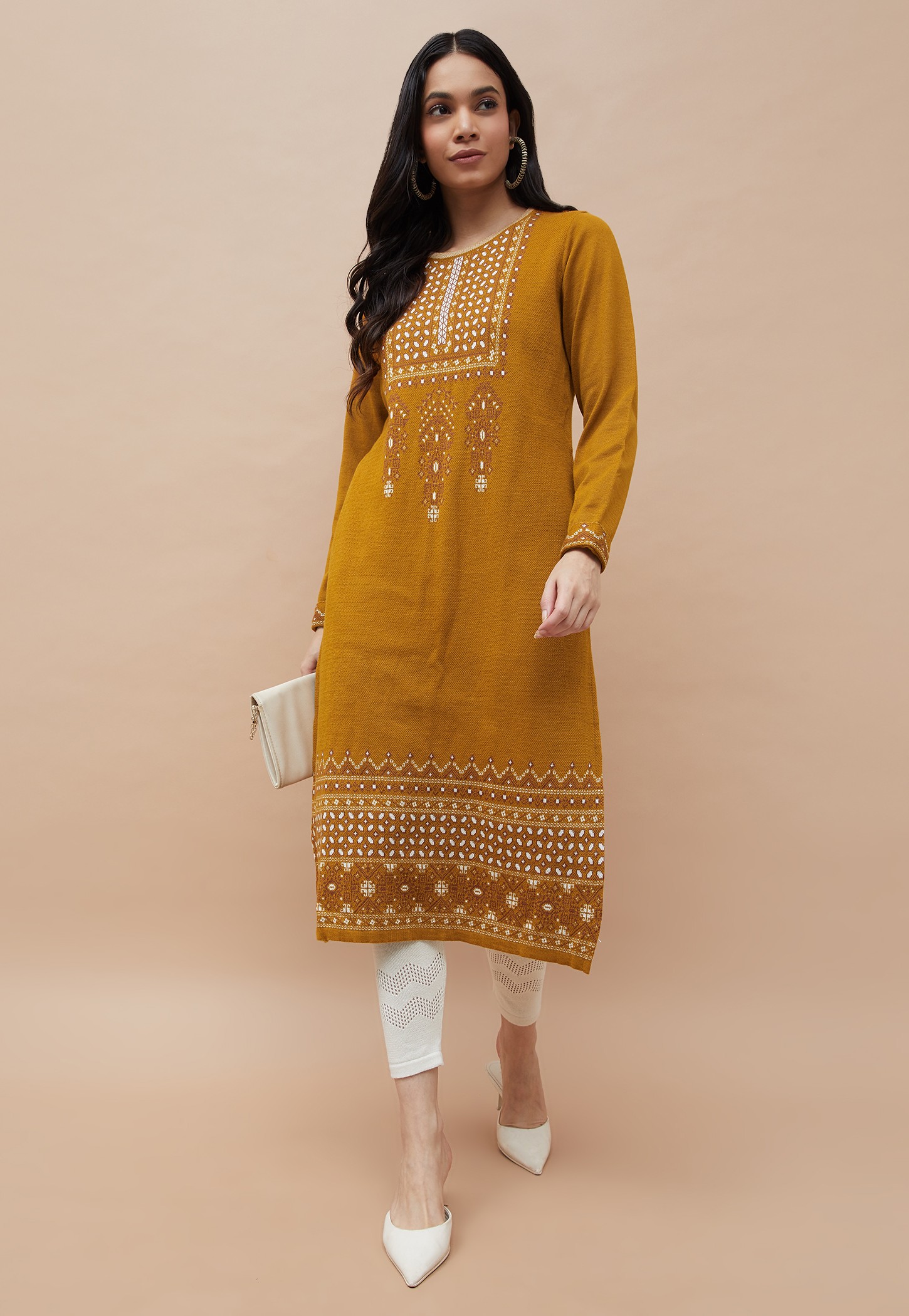 MELANGE Ethnic Motif Straight Winter Kurta-picture-39