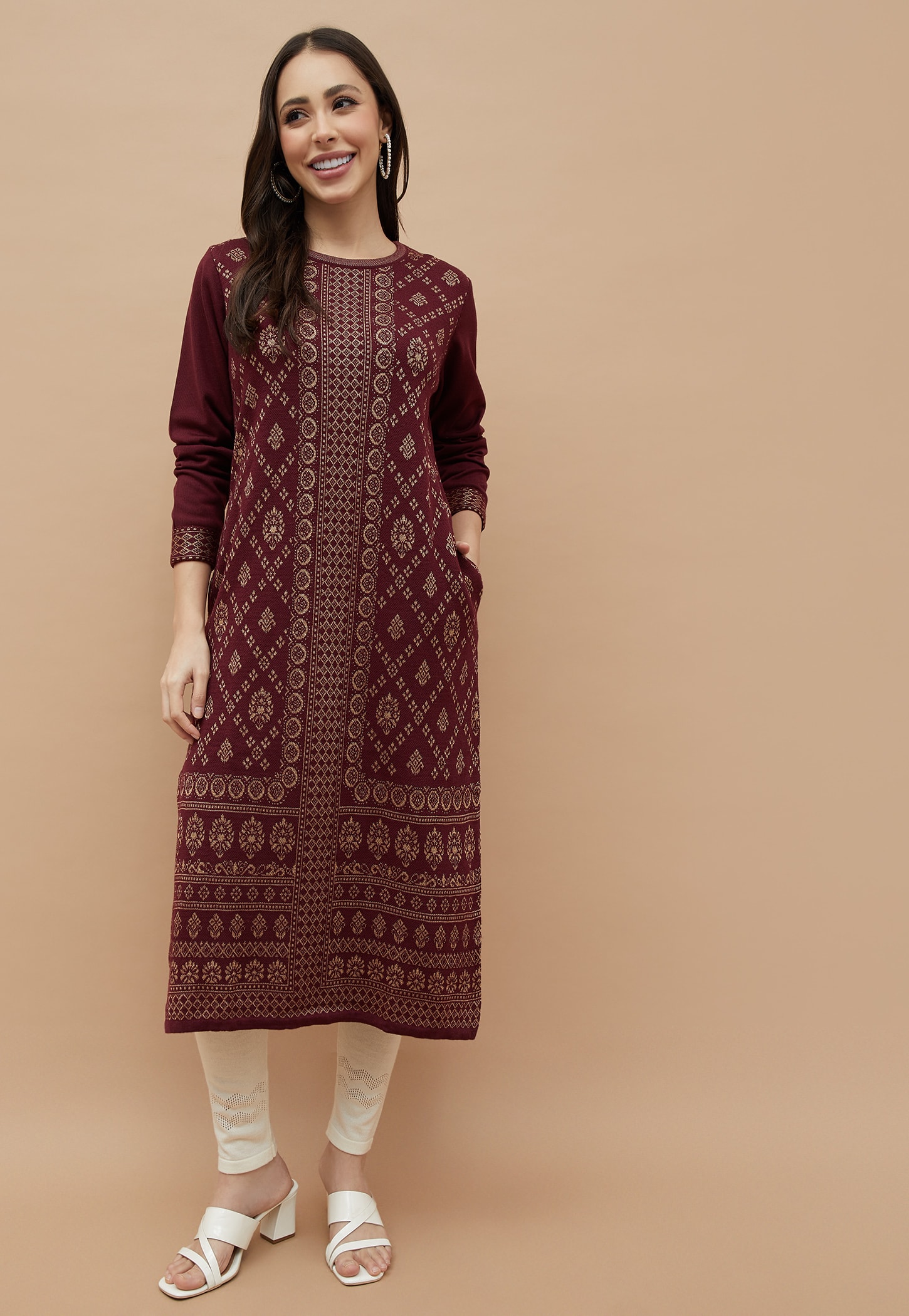MELANGE Ethnic Motif Straight Winter Kurta-picture-20