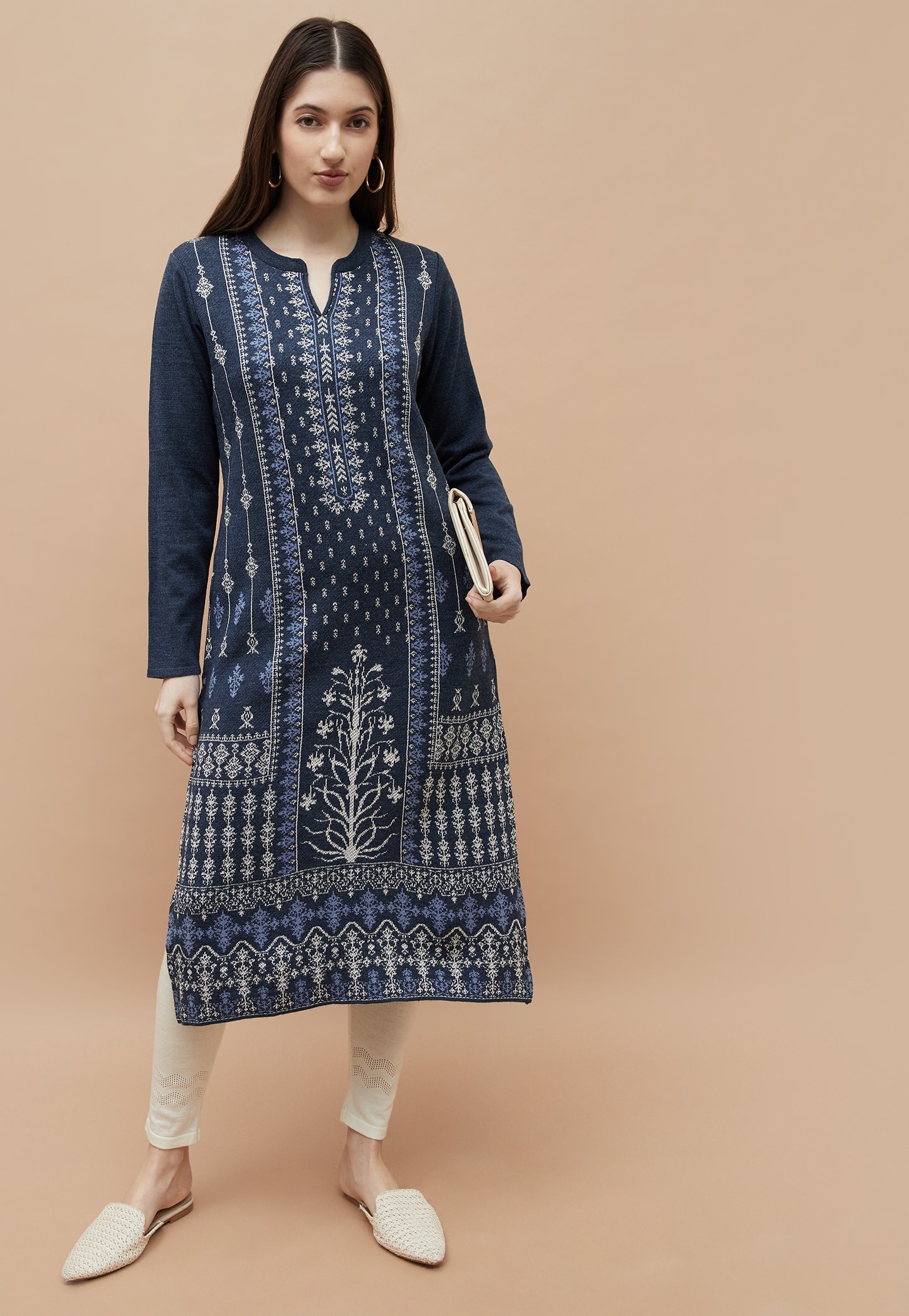 MELANGE Knitted Winter Kurta-picture-14