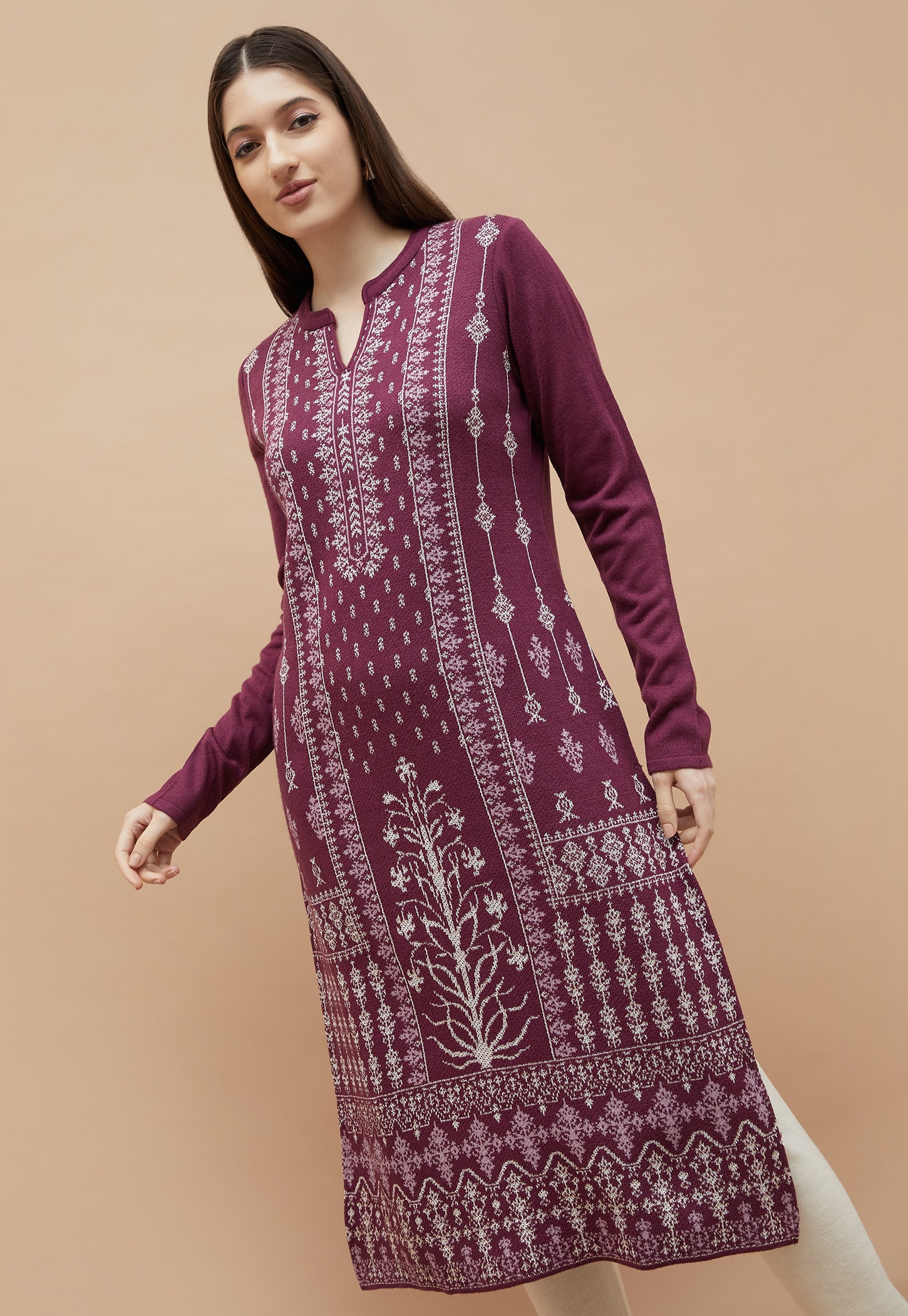MELANGE Knitted Winter Kurta-picture-23