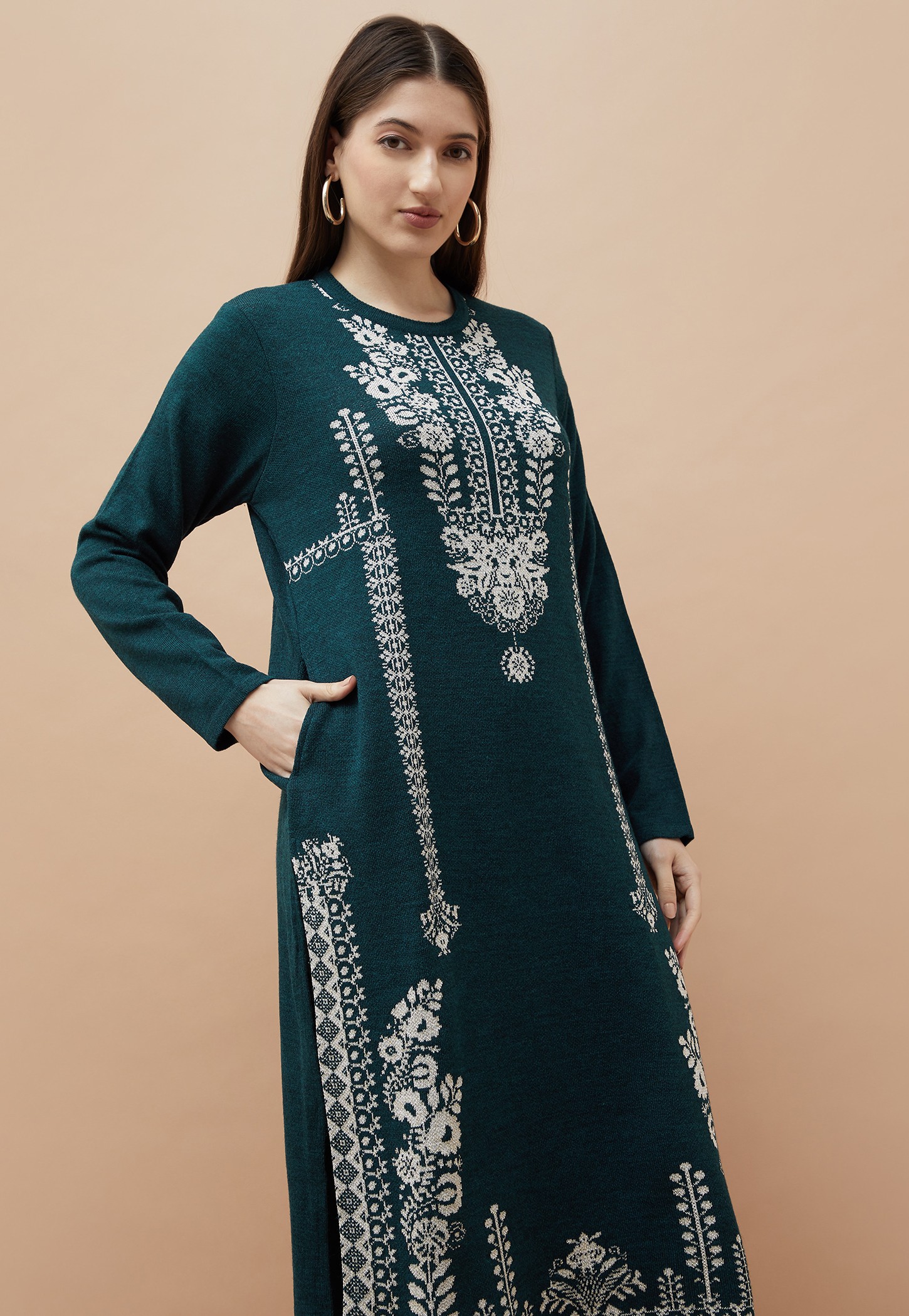MELANGE Knitted Winter Kurta-picture-13