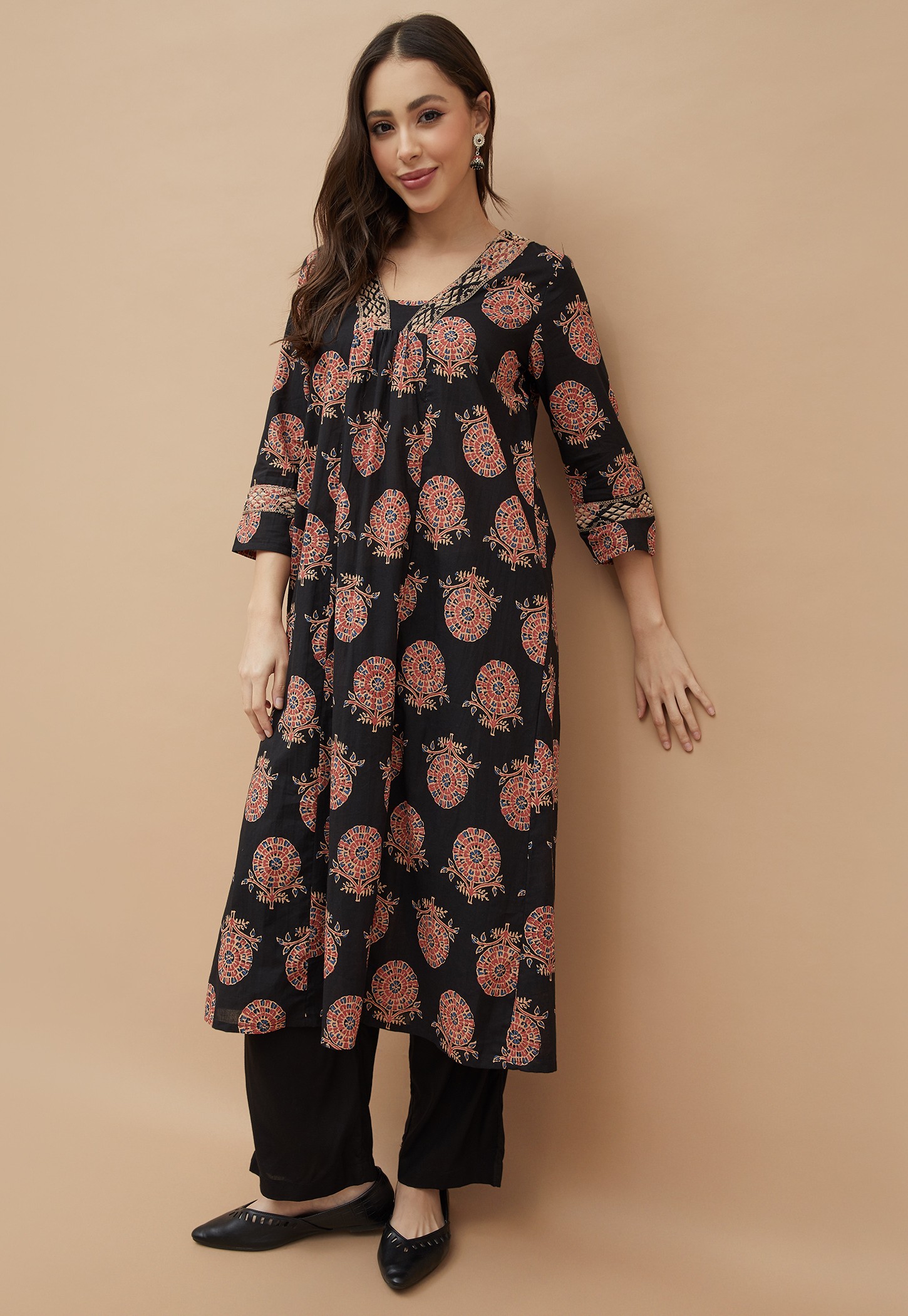 MELANGE Ethnic Motif Flared Kurta-picture-26