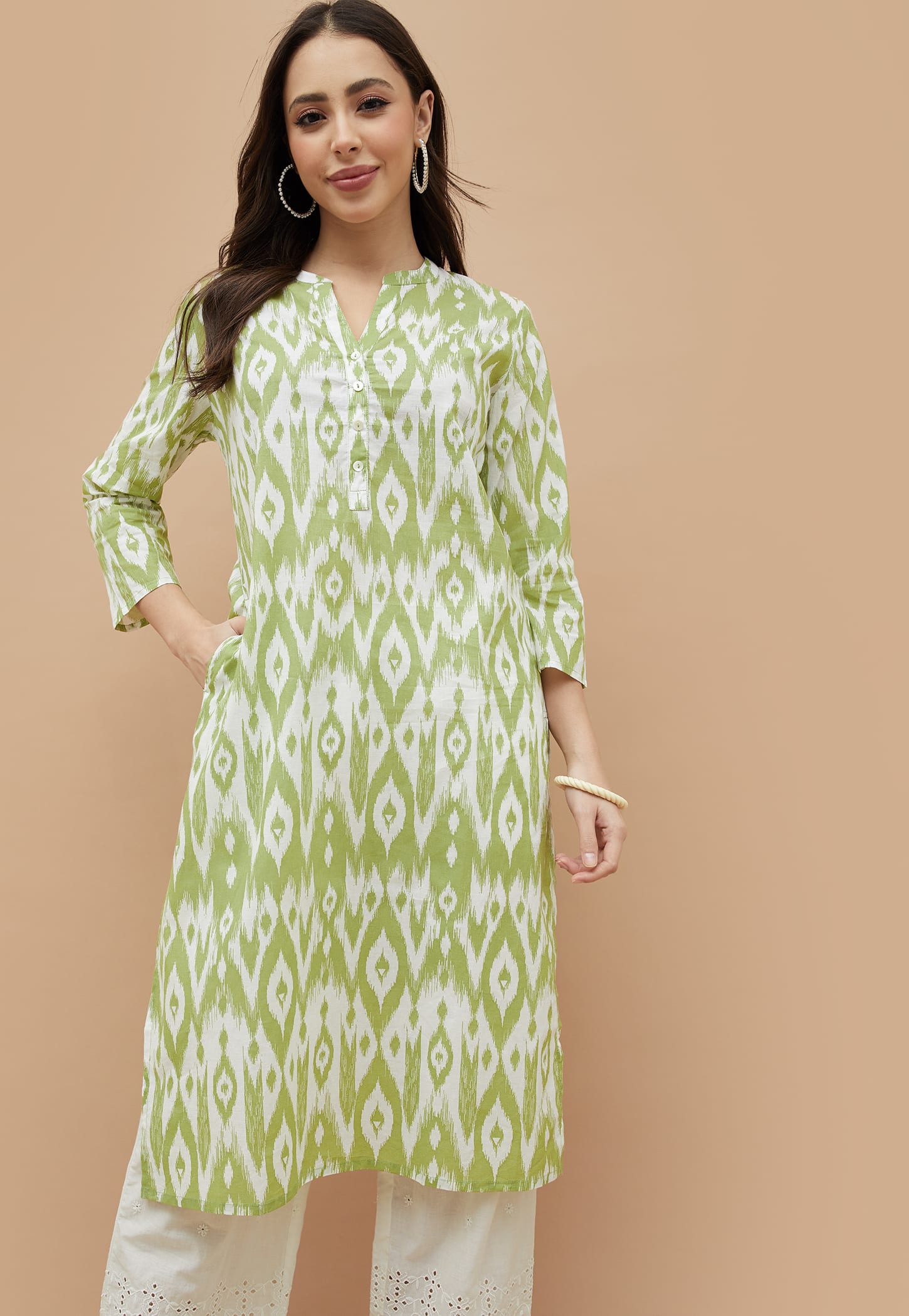 MELANGE Ikat Print Straight Kurta-picture-53