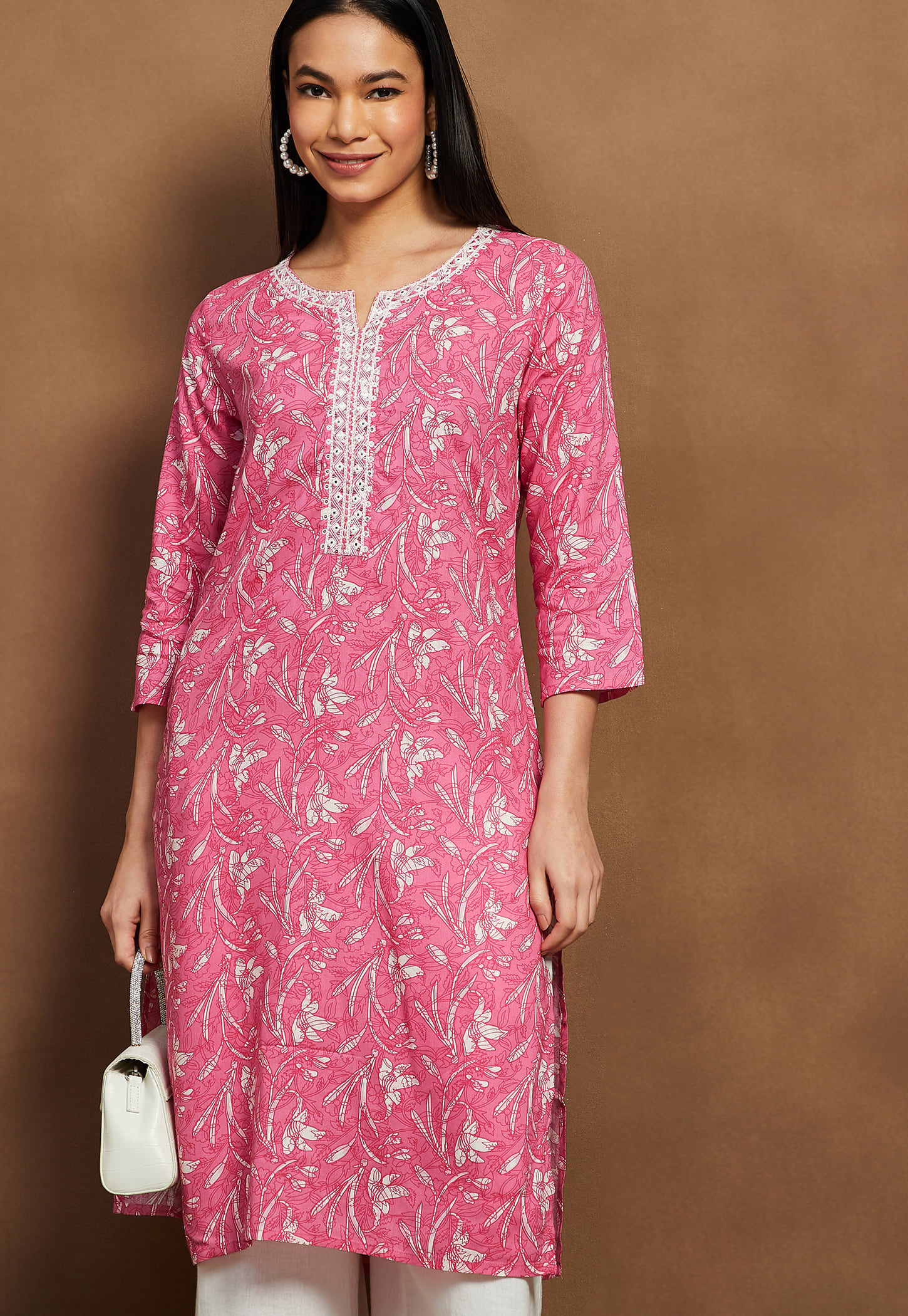 MELANGE Floral Print Straight Kurta-picture-55