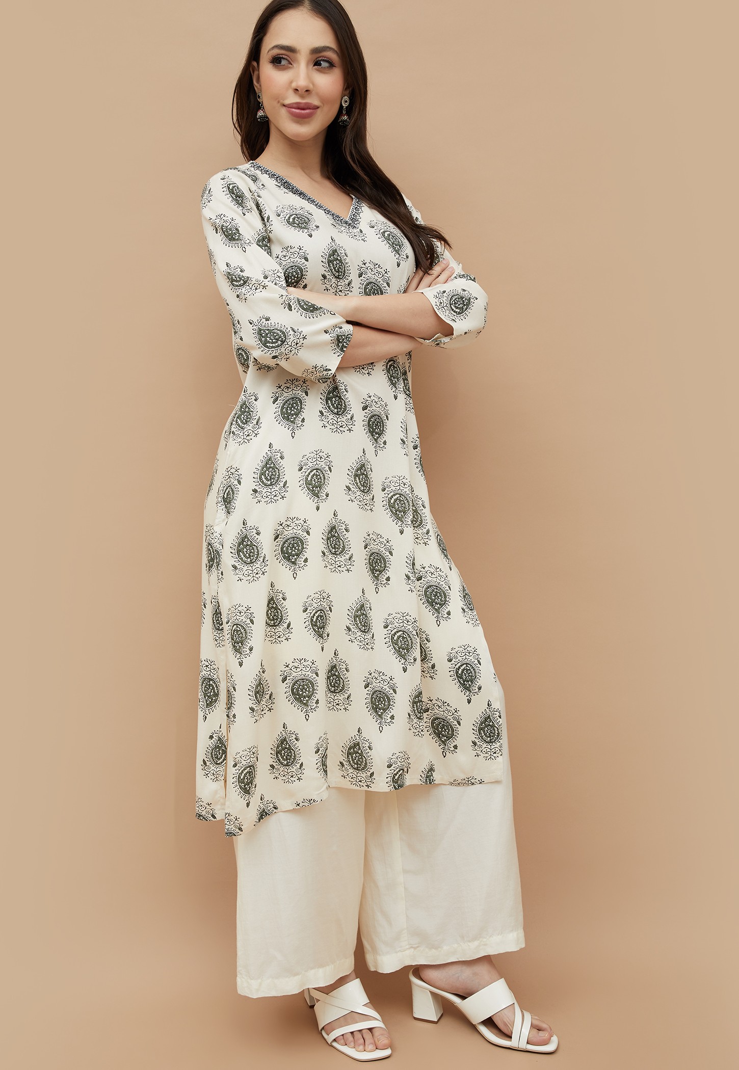 MELANGE Paisley Print Straight Kurta-picture-11