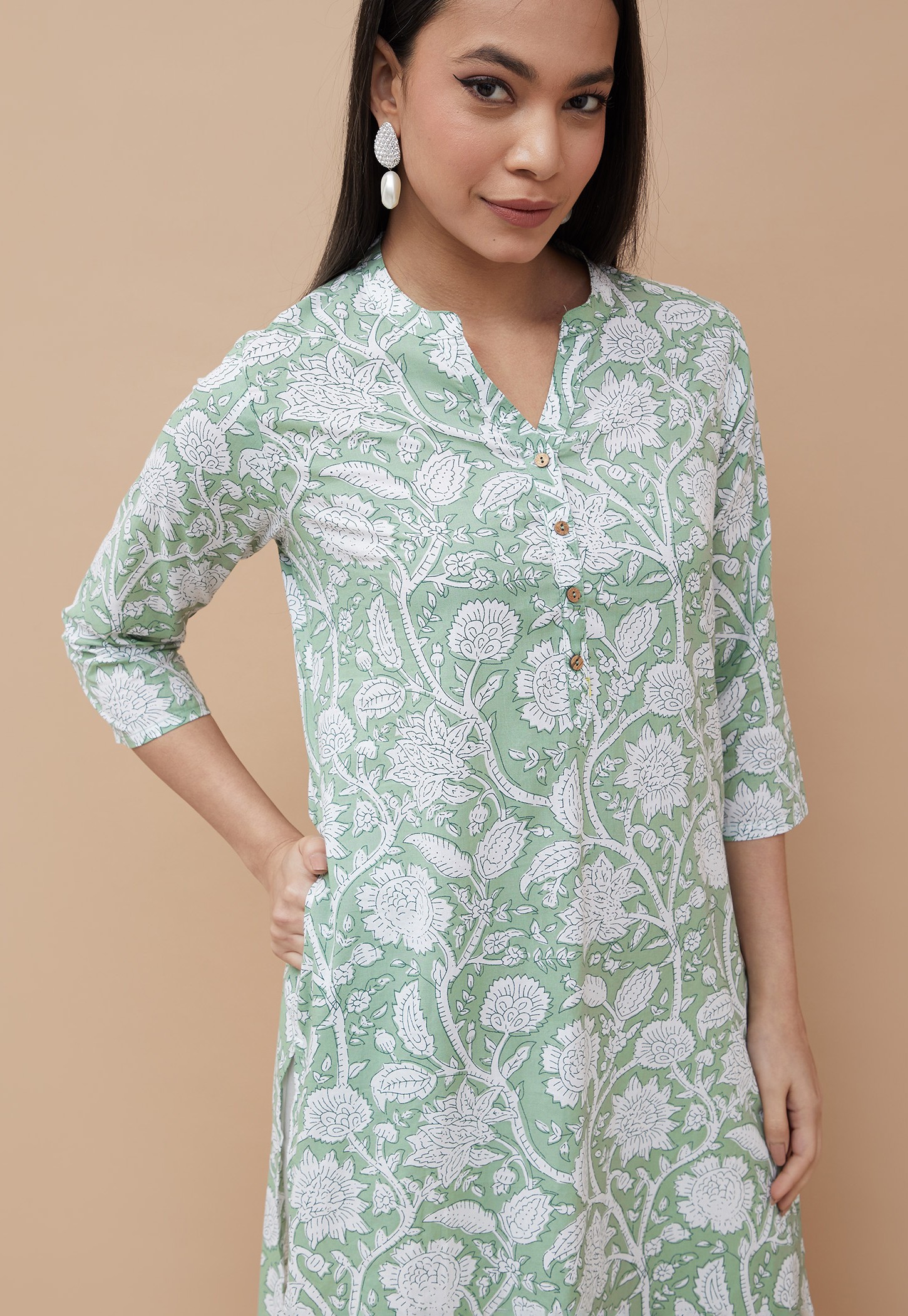 MELANGE Floral Print Straight Kurta-picture-37
