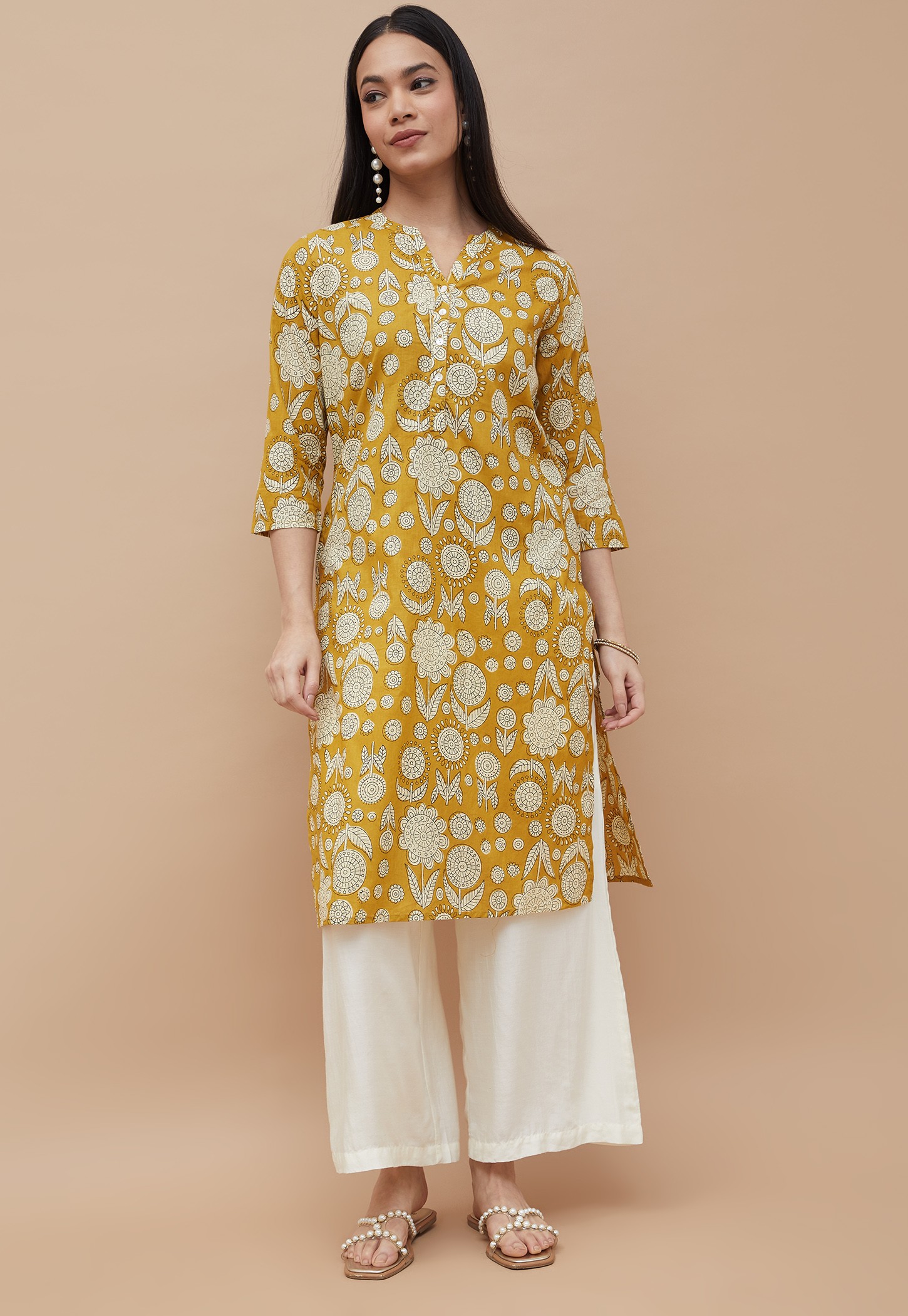 MELANGE Ethnic Motif Print Straight Kurta-picture-55