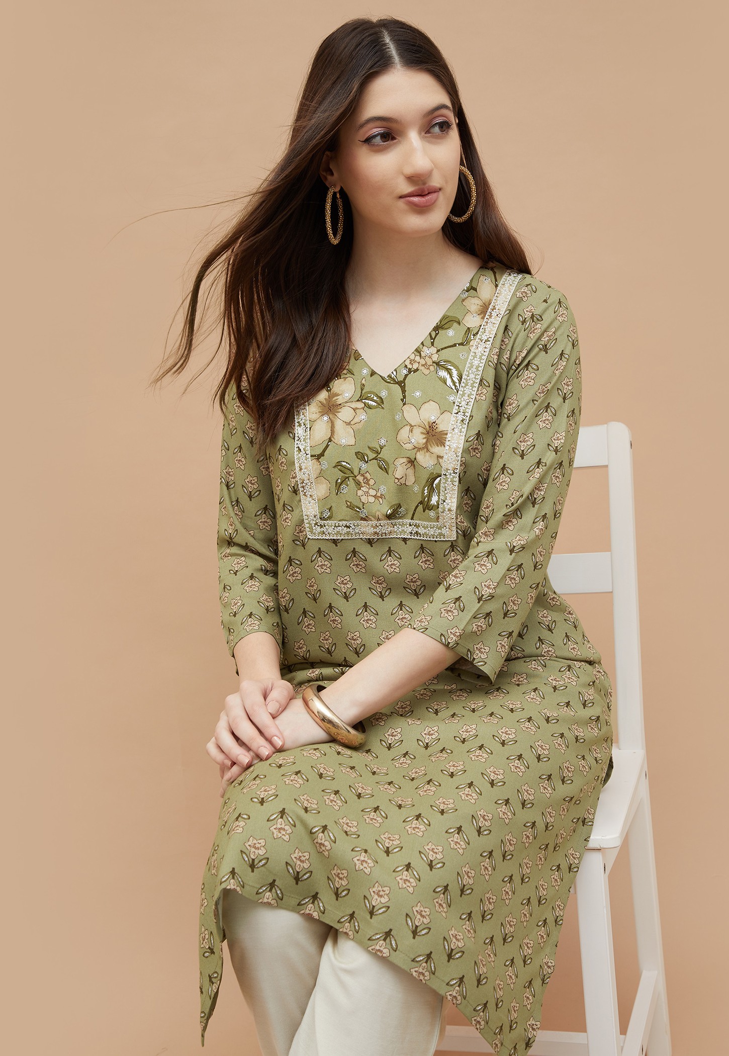 MELANGE Floral Print Straight Kurta-picture-31