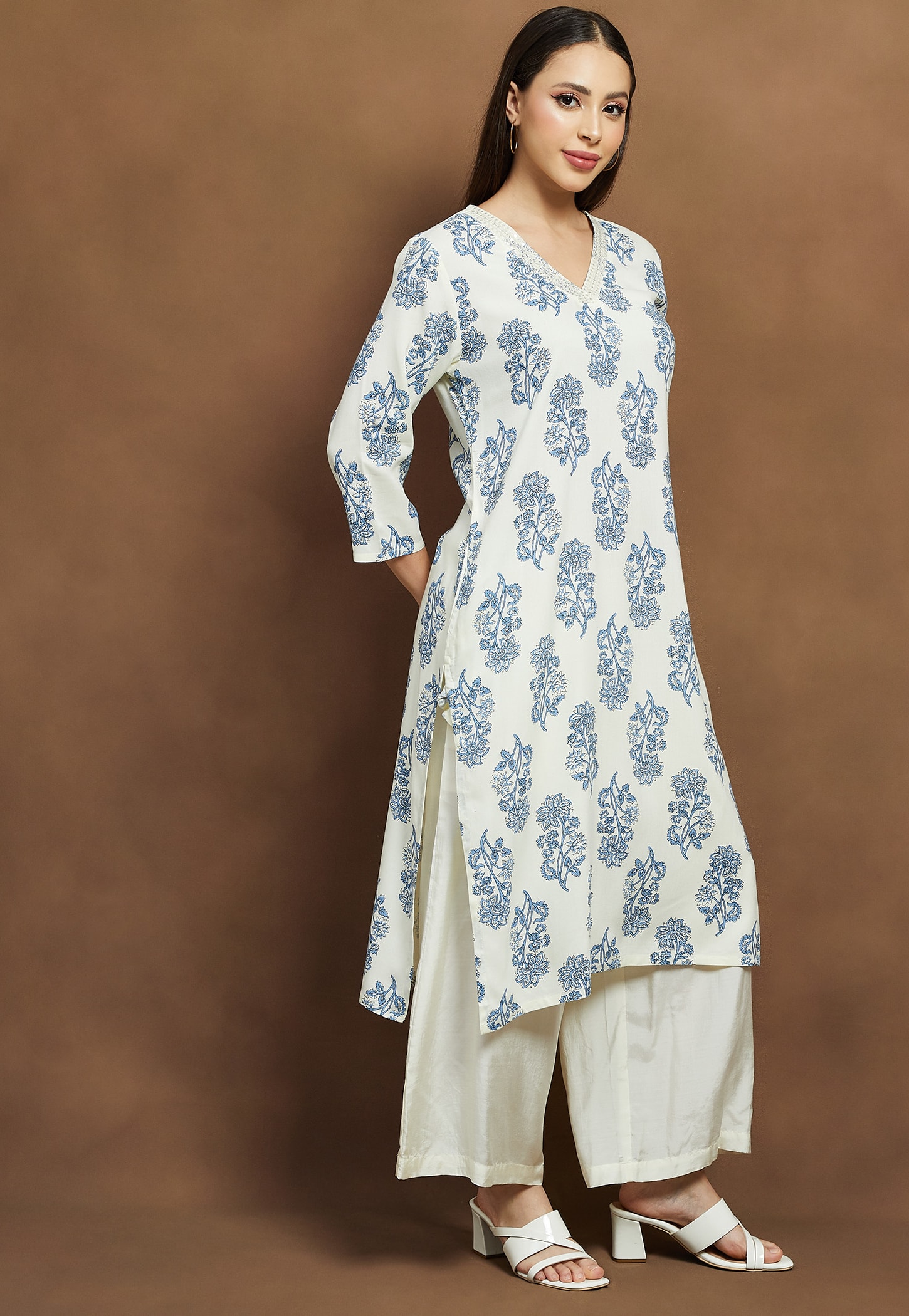 MELANGE Floral Print Straight Kurta-picture-29