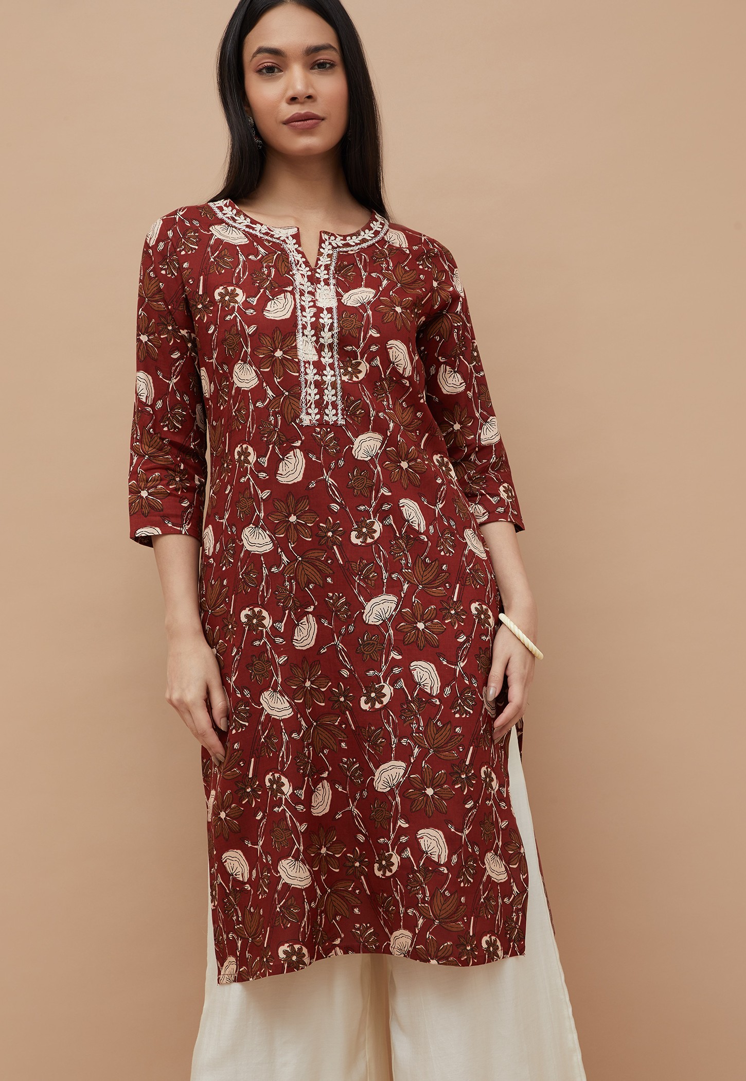 MELANGE Floral Print Straight Kurta-picture-33
