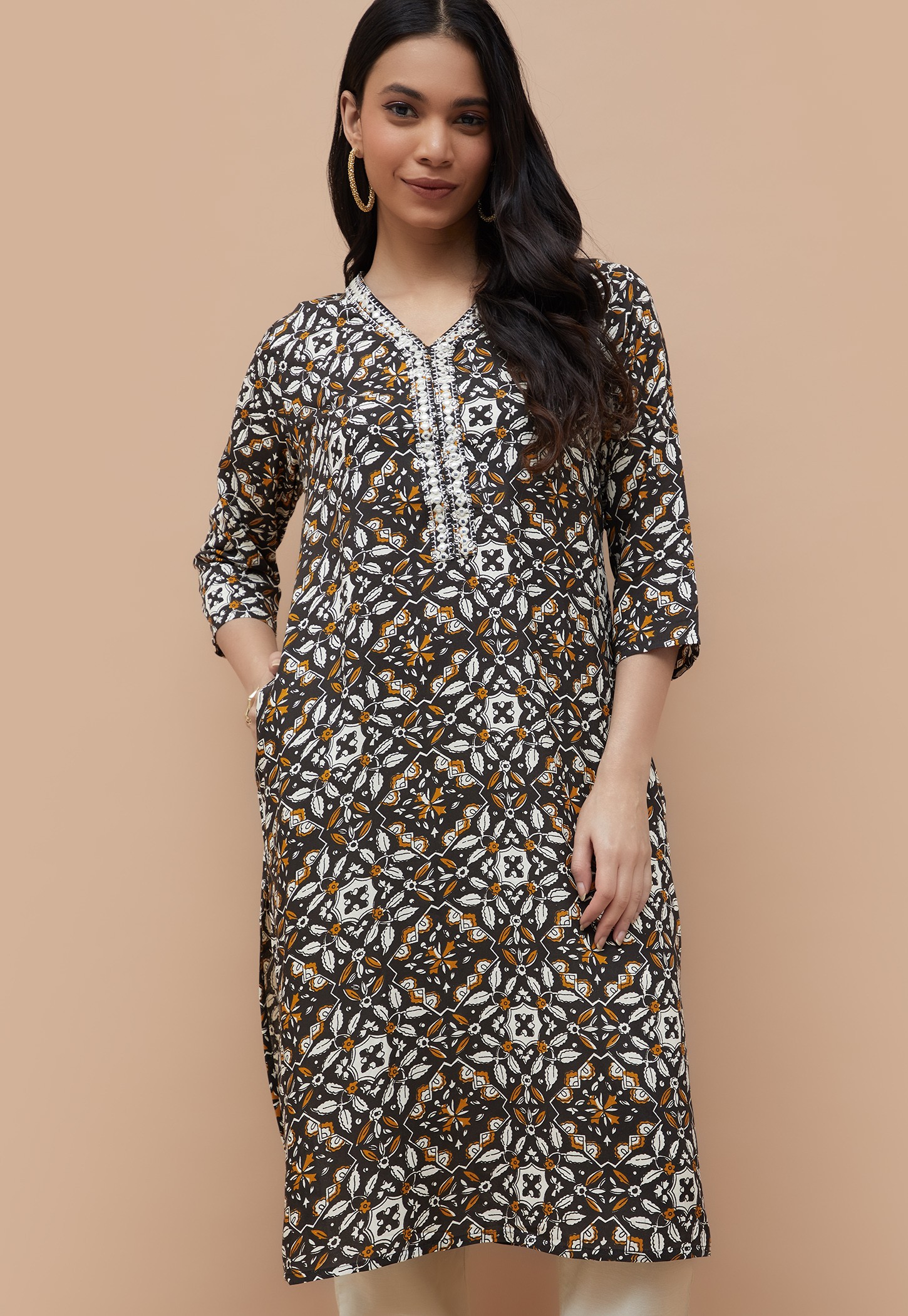 MELANGE Ethnic Motif Straight Kurta-picture-23