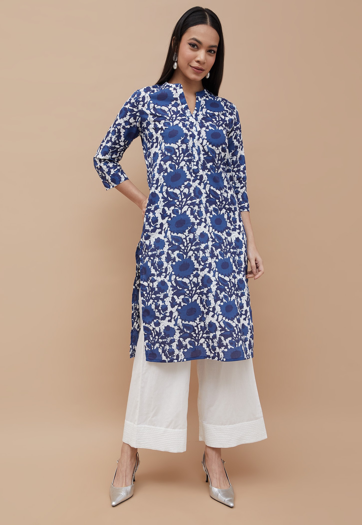 MELANGE Floral Print Straight Kurta-picture-32