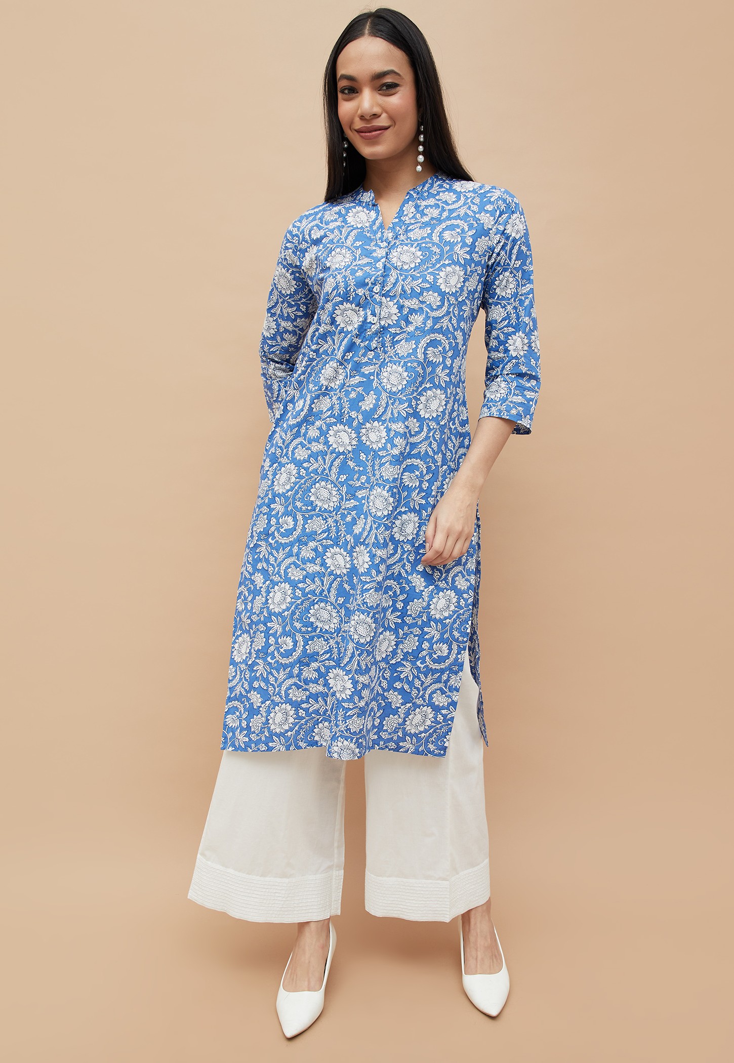 MELANGE Floral Print Straight Kurta-picture-18