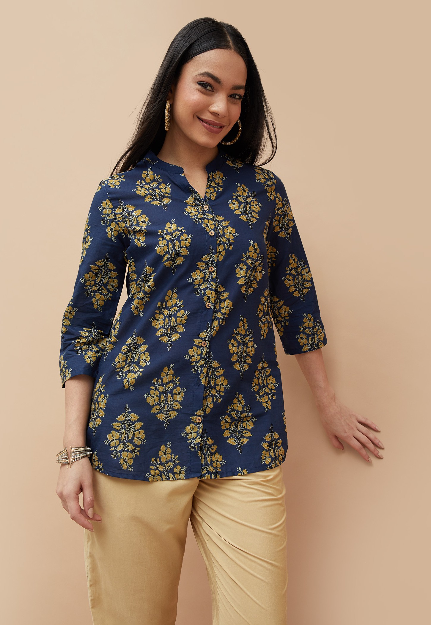 MELANGE Floral Print Straight Kurti-picture-20