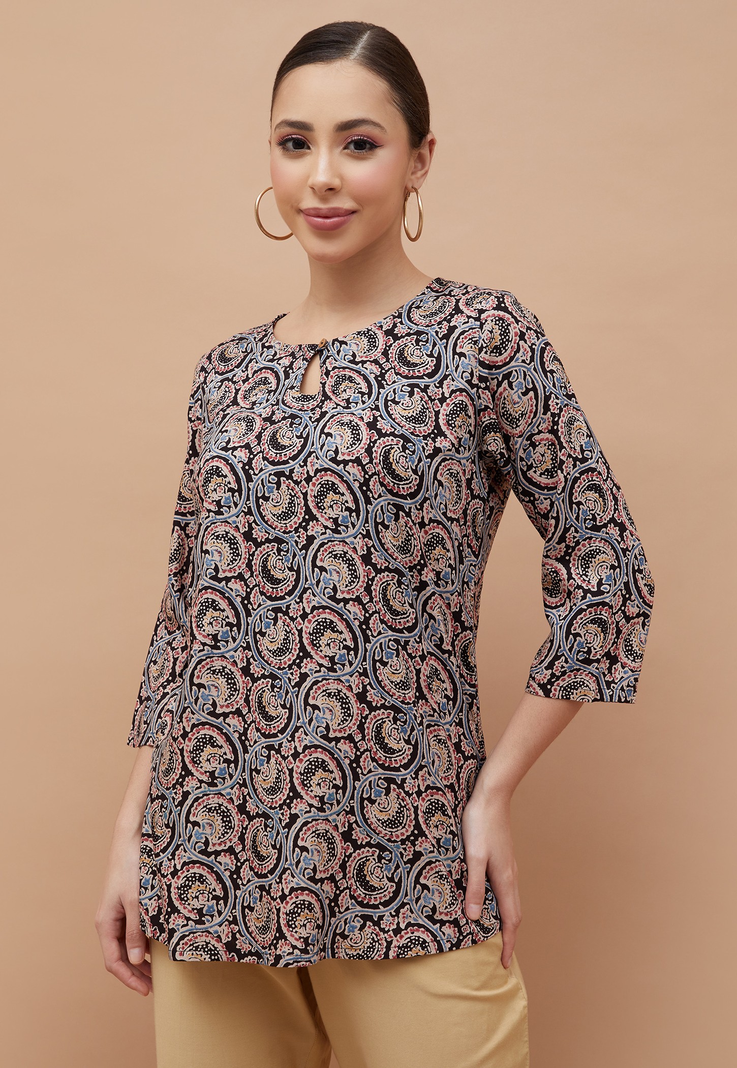 MELANGE Floral Print Straight Kurti-picture-21