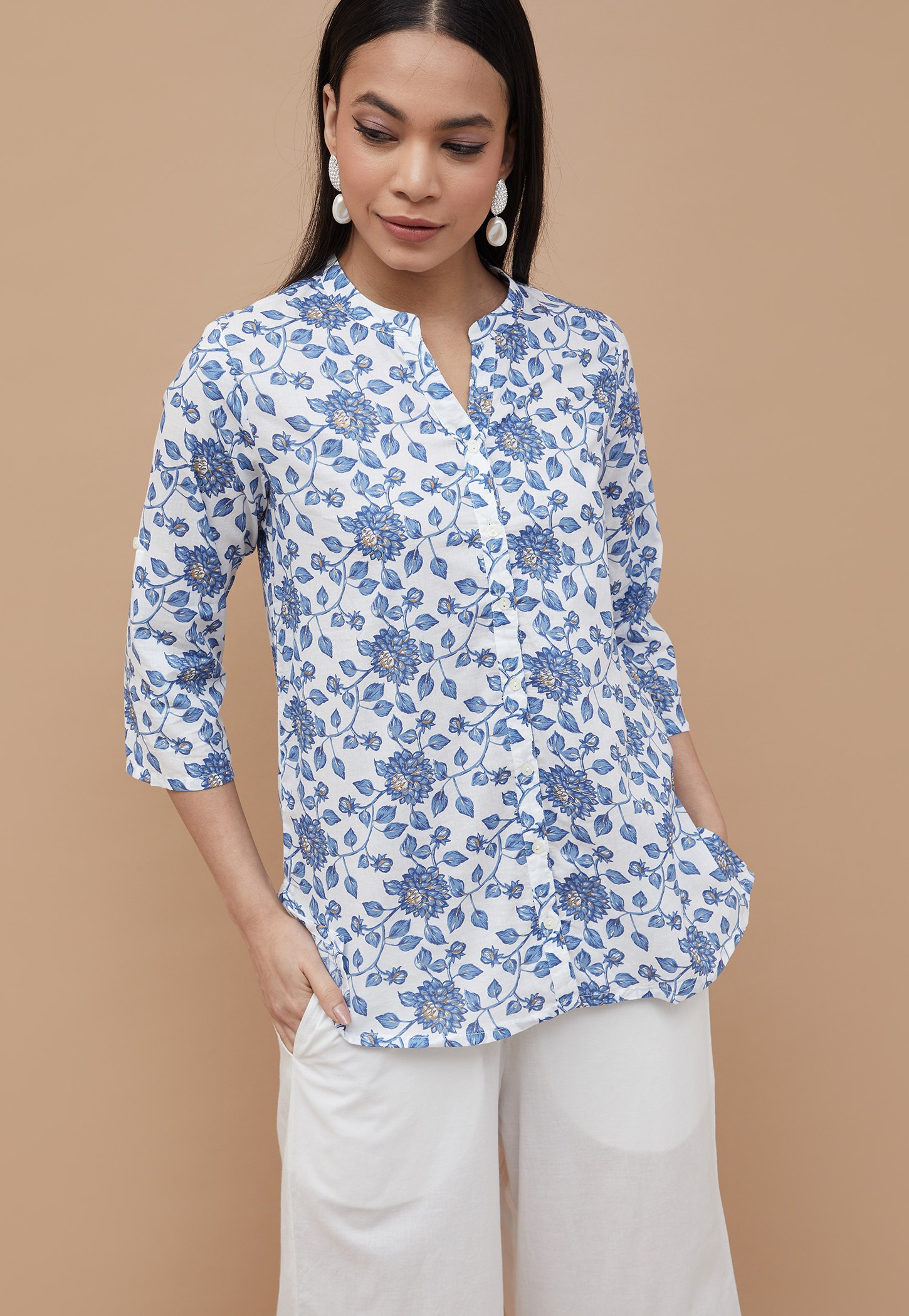 MELANGE Floral Print Straight Kurti-picture-22