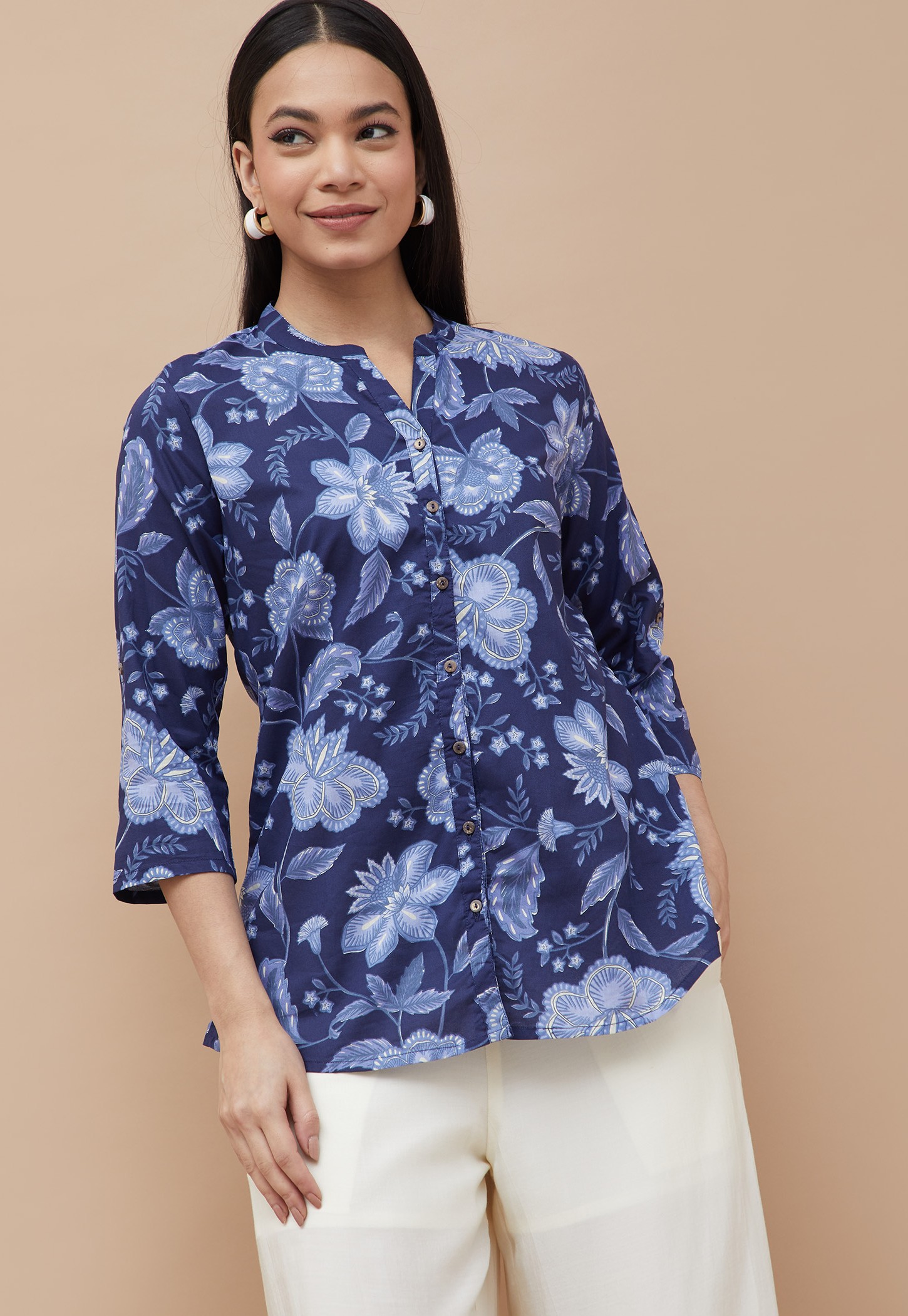 MELANGE Floral Print Straight Kurti-picture-17