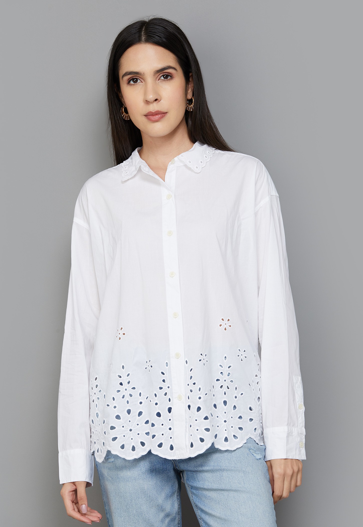 AMERICAN EAGLE Schiffli Shirt-image-1