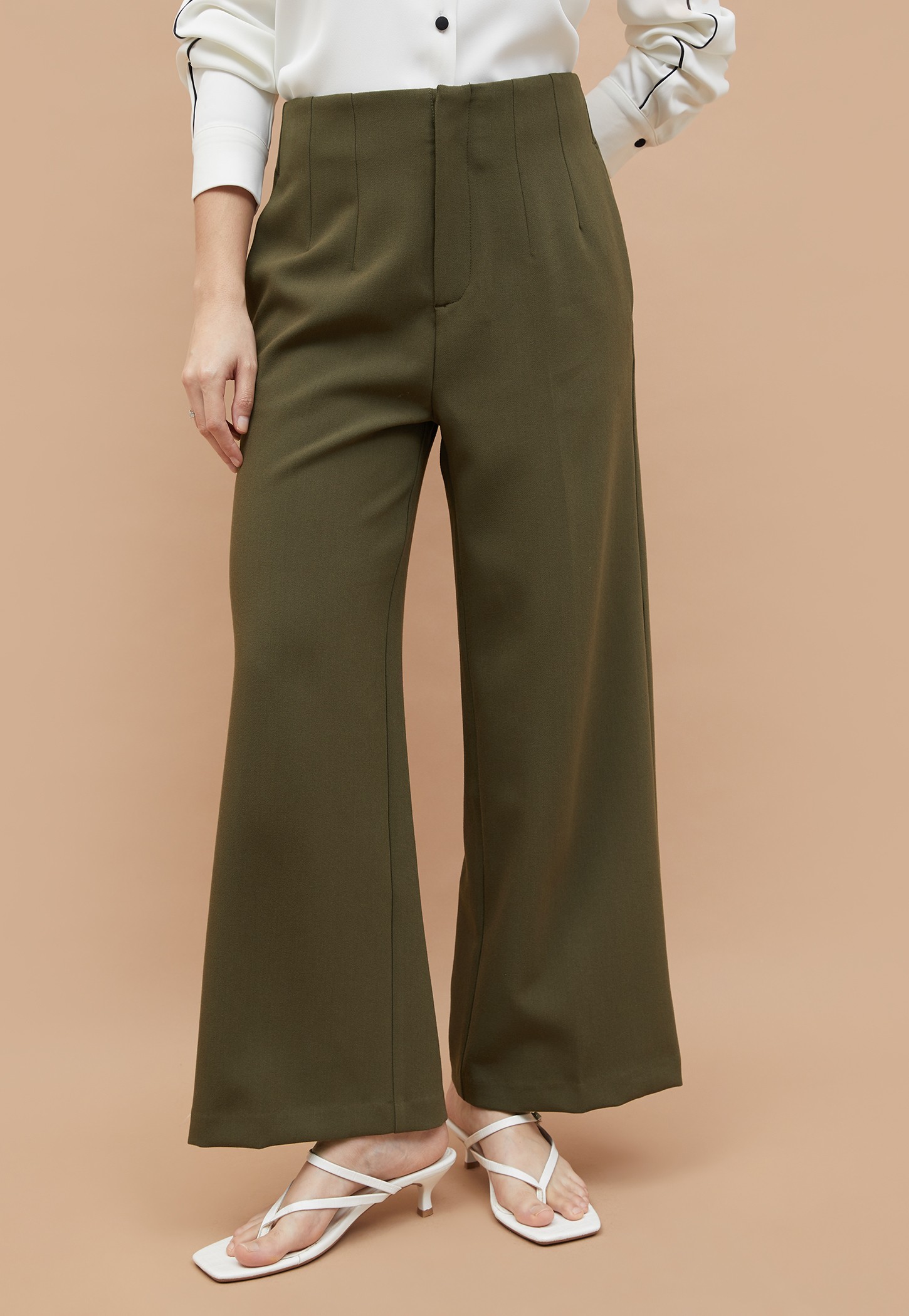CODE Solid Wide-Leg Trousers-picture-18