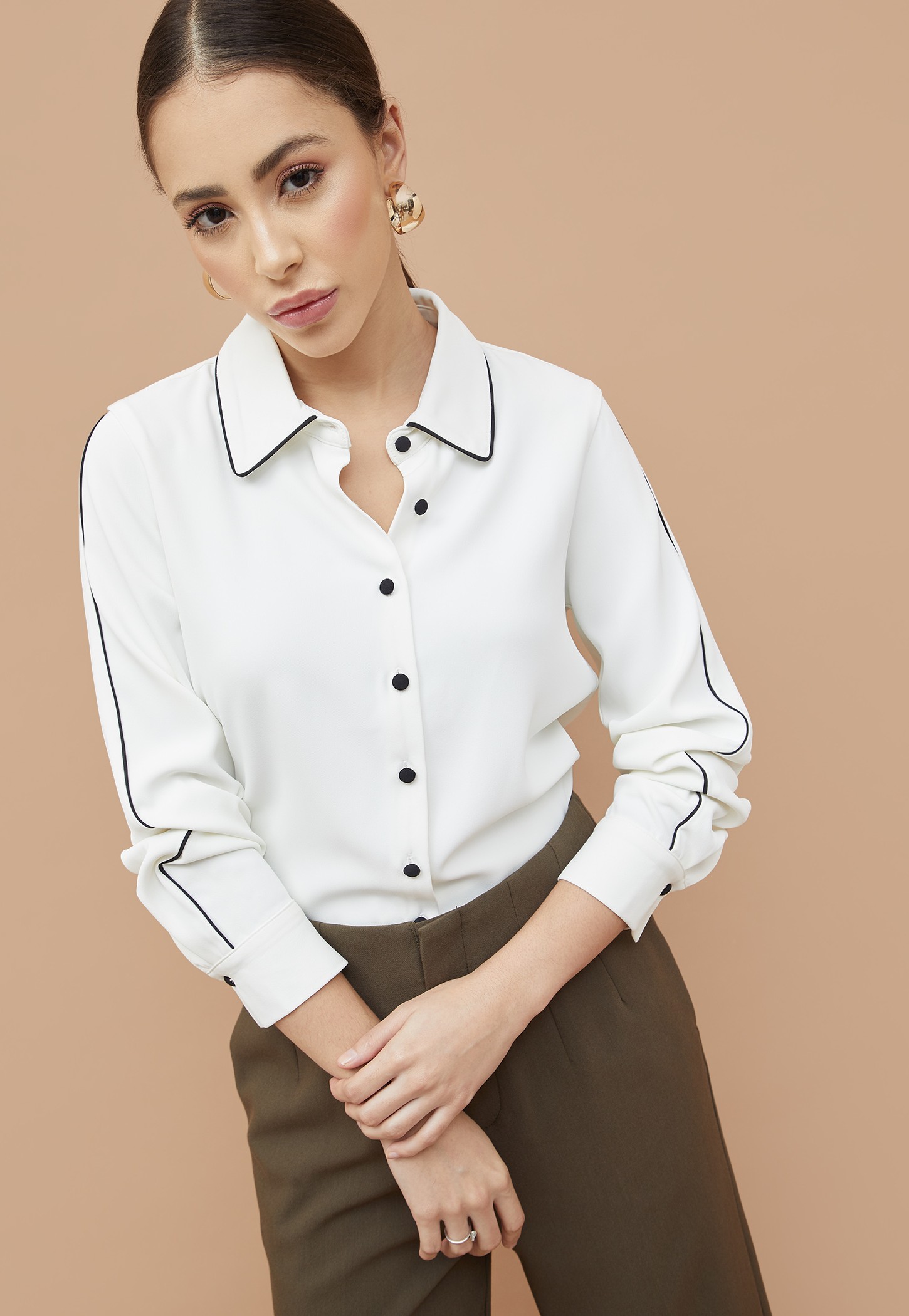 CODE Contrast Trim Full Sleeve Shirt-picture-16