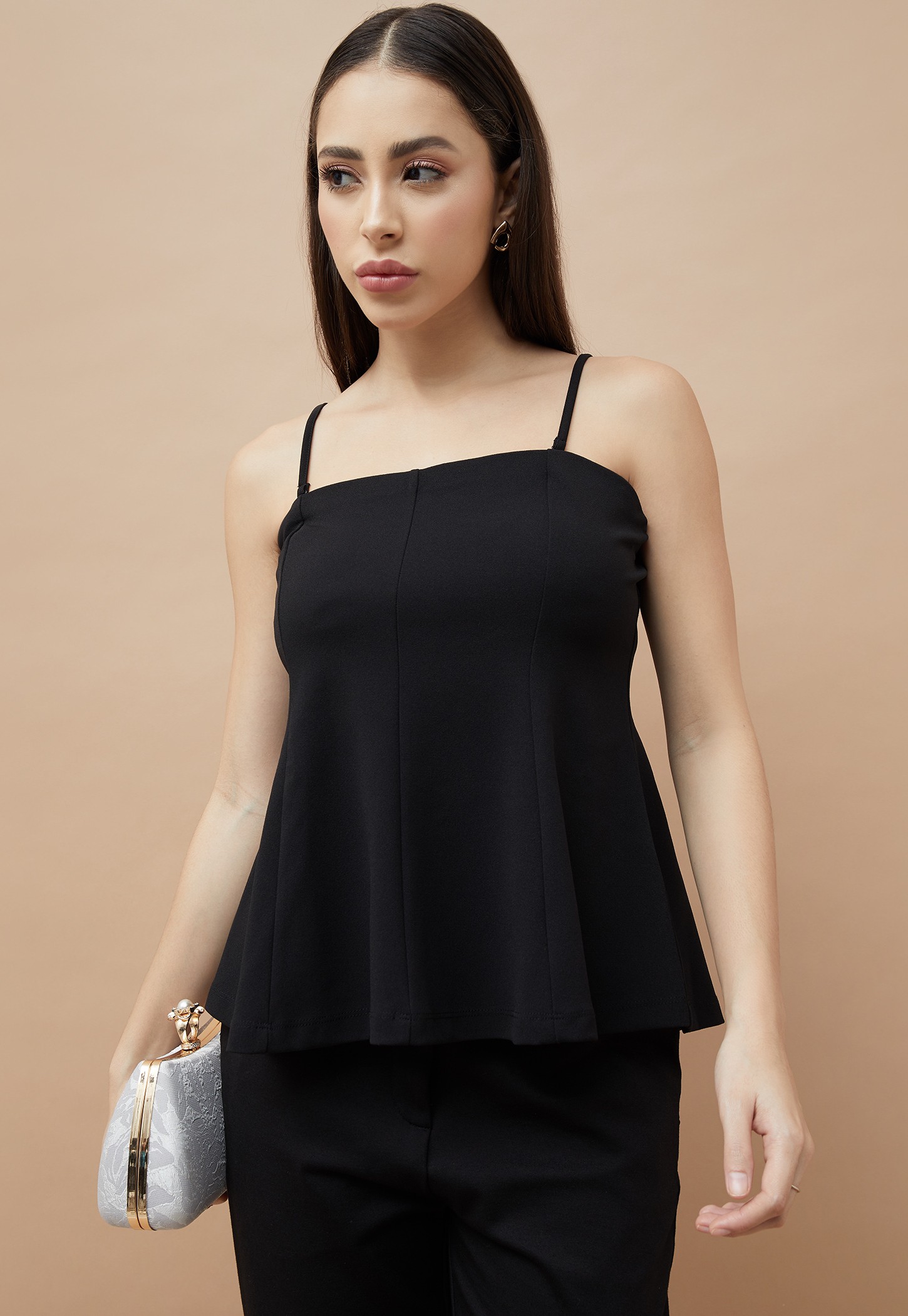 CODE Solid Peplum Top-image-29