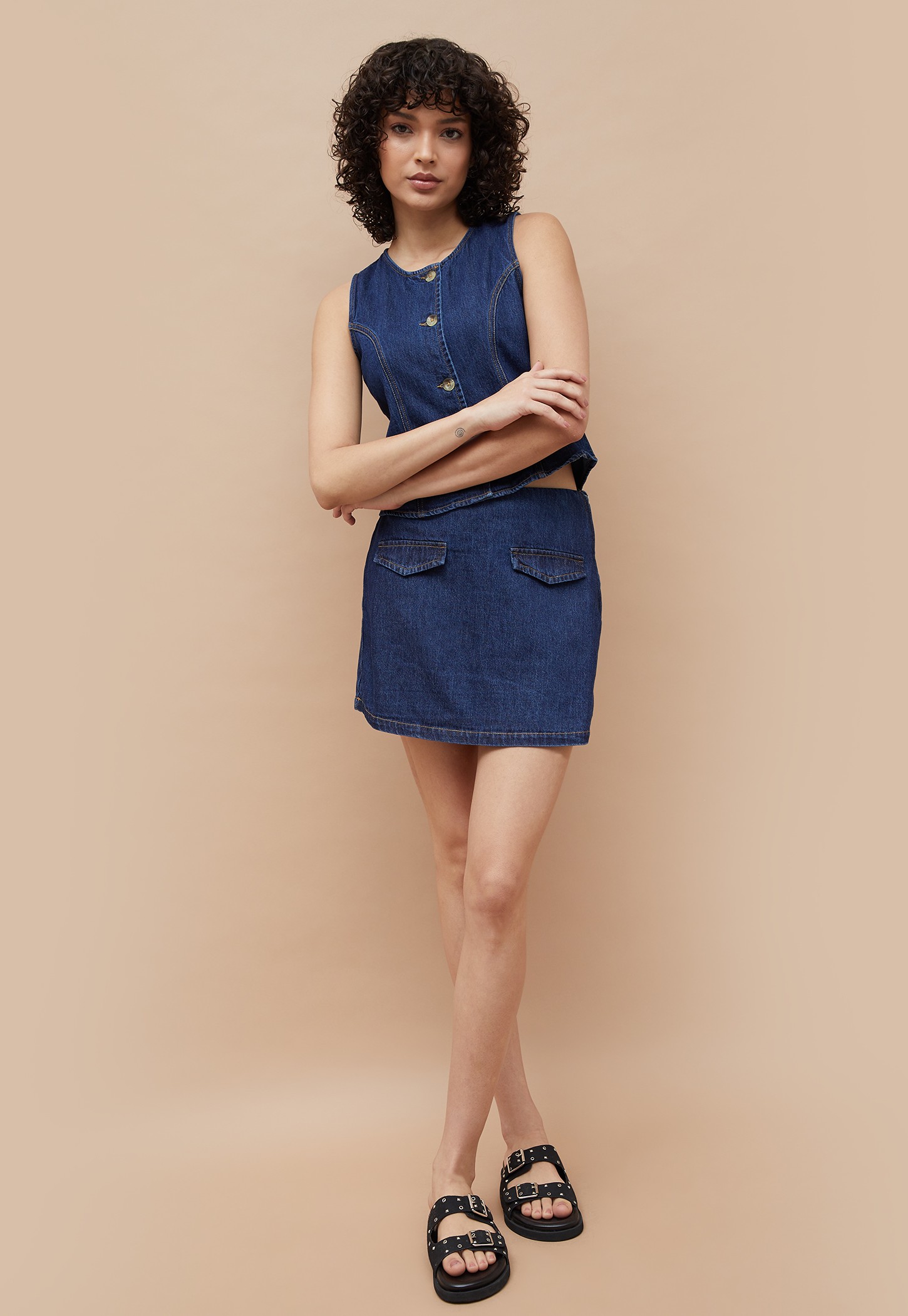 GINGER Washed Denim Mini Skirt-image-43