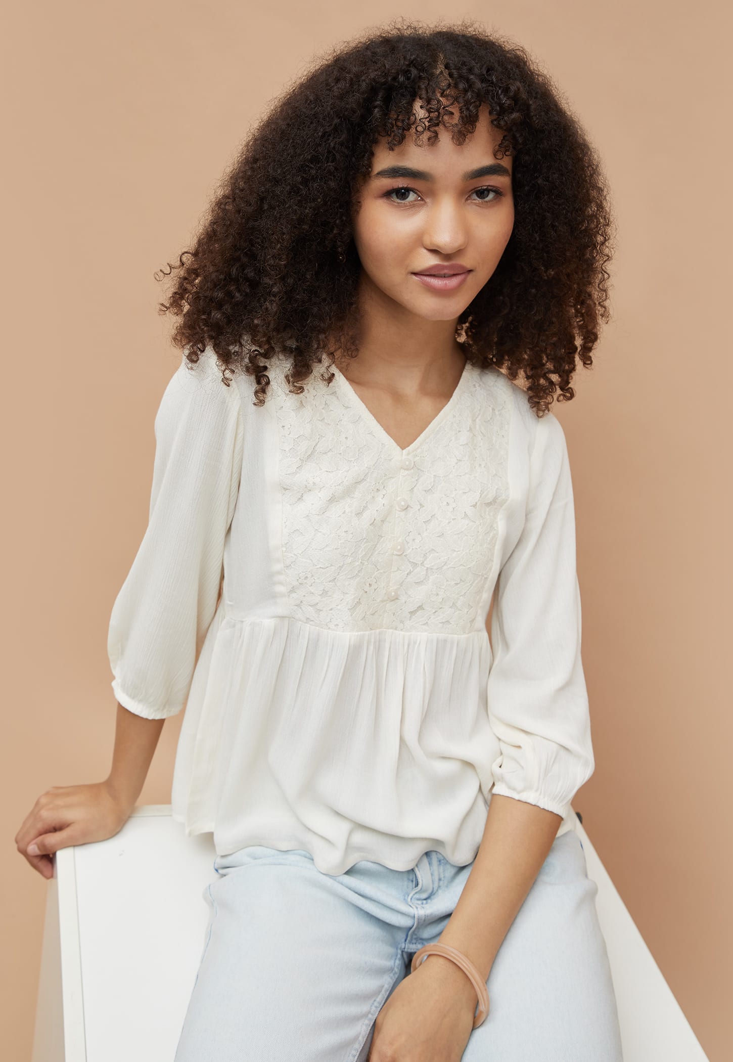 FAME FOREVER Woven Peplum Top-picture-20