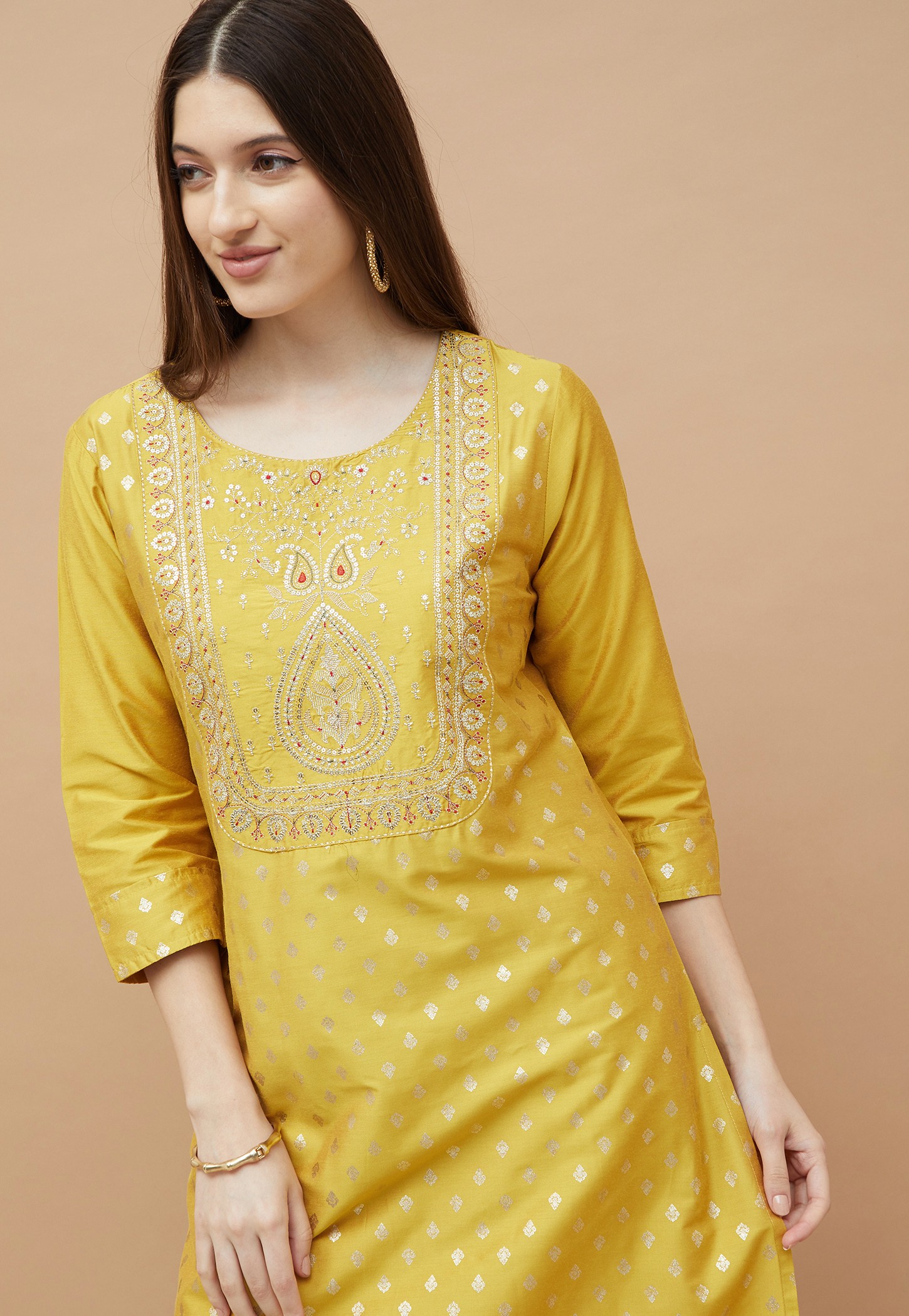 MELANGE Embroidered Straight Kurta-picture-54