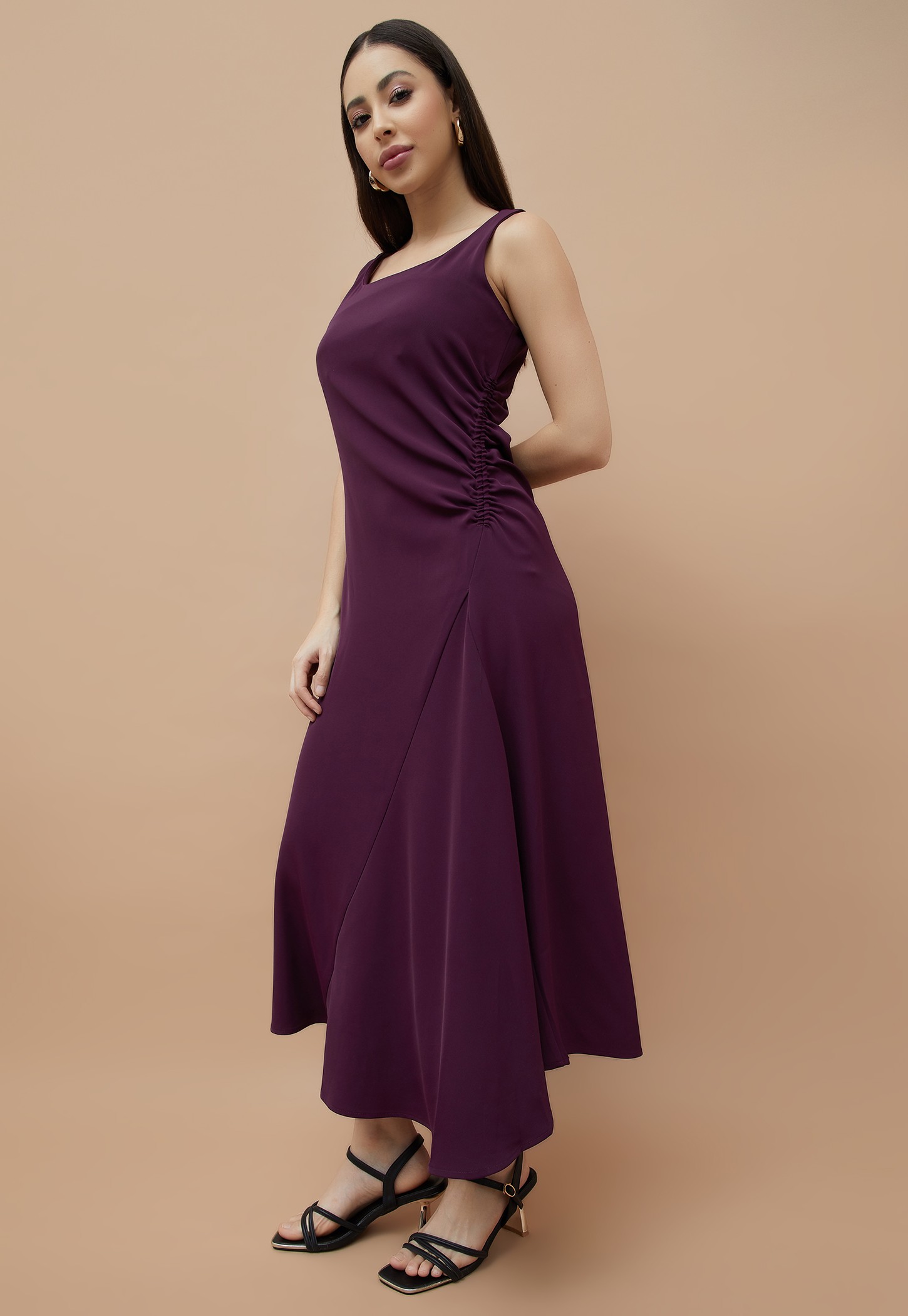 CODE Ruched A-Line Dress-image-8