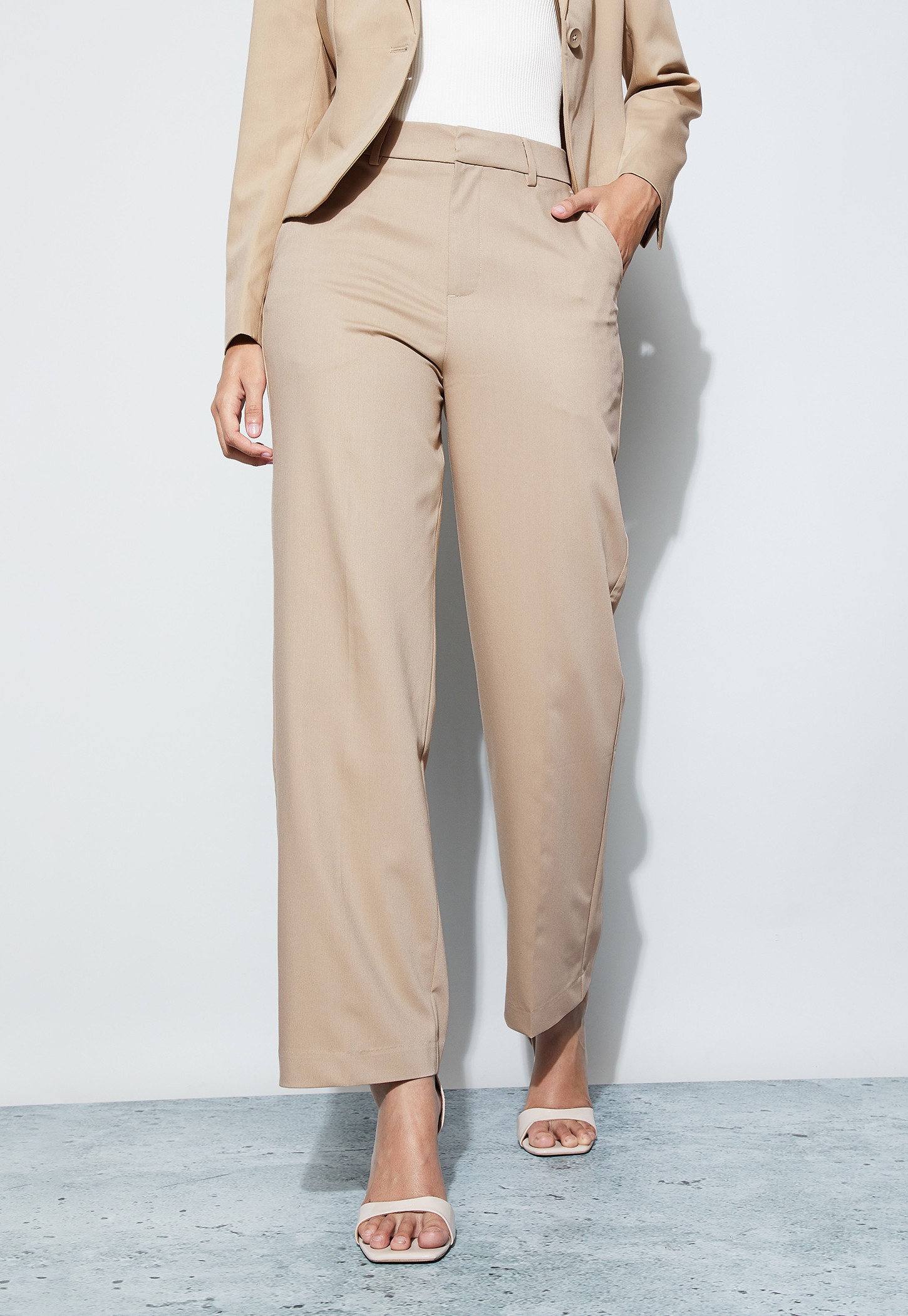 CODE CLASSIC Solid Wide Leg Trousers-picture-54