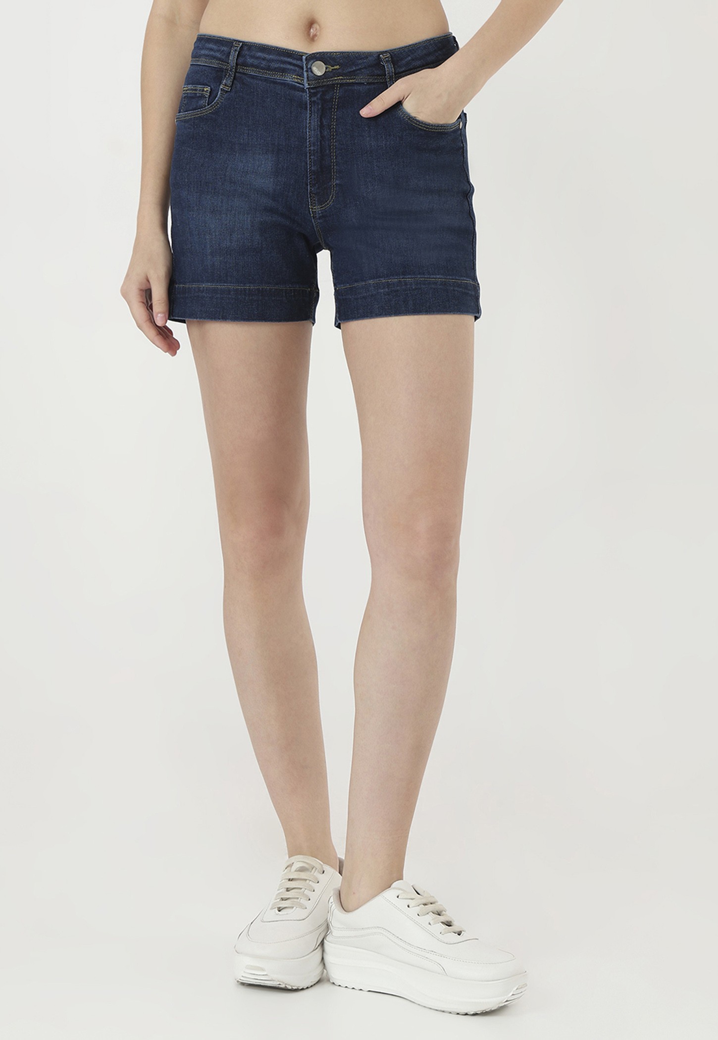 KRAUS Faded Slim Fit Denim Shorts-image-3