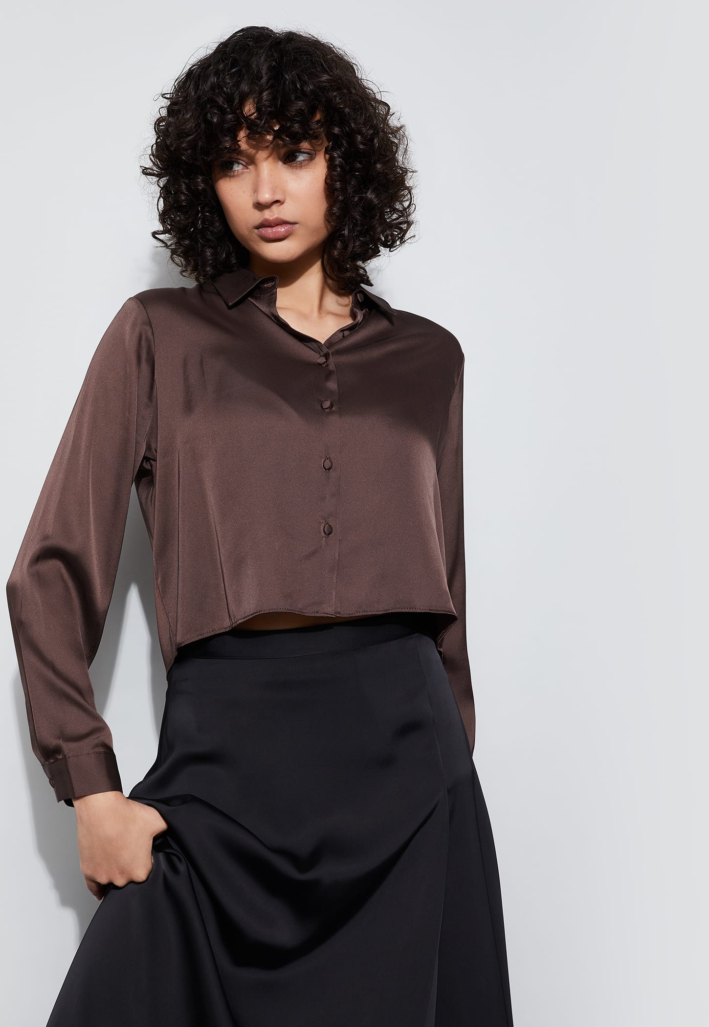GINGER Solid Cropped Shirt-picture-20