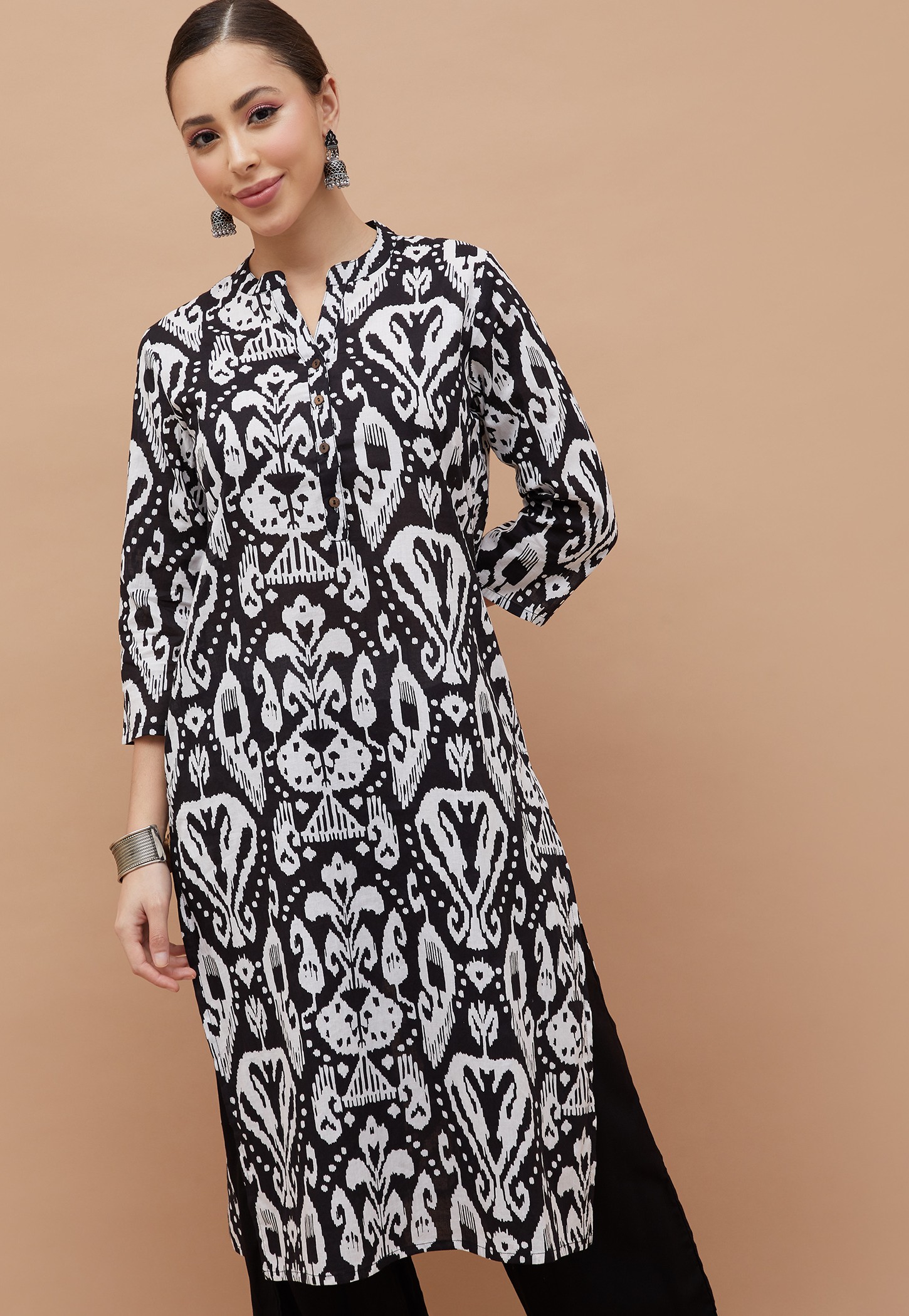 MELANGE Ikat Print Straight Kurta-picture-29