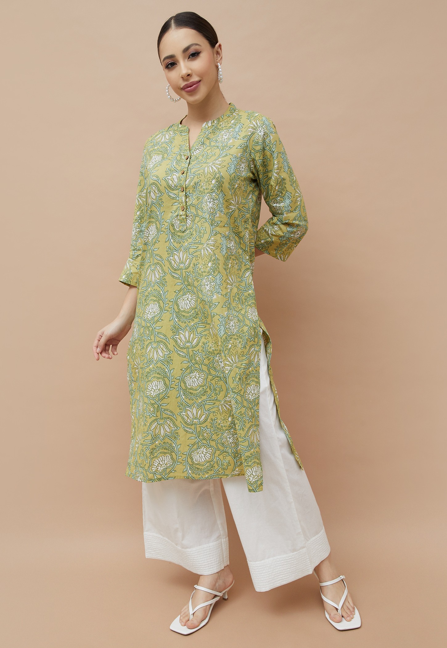 MELANGE Floral Print Straight Kurta-picture-46