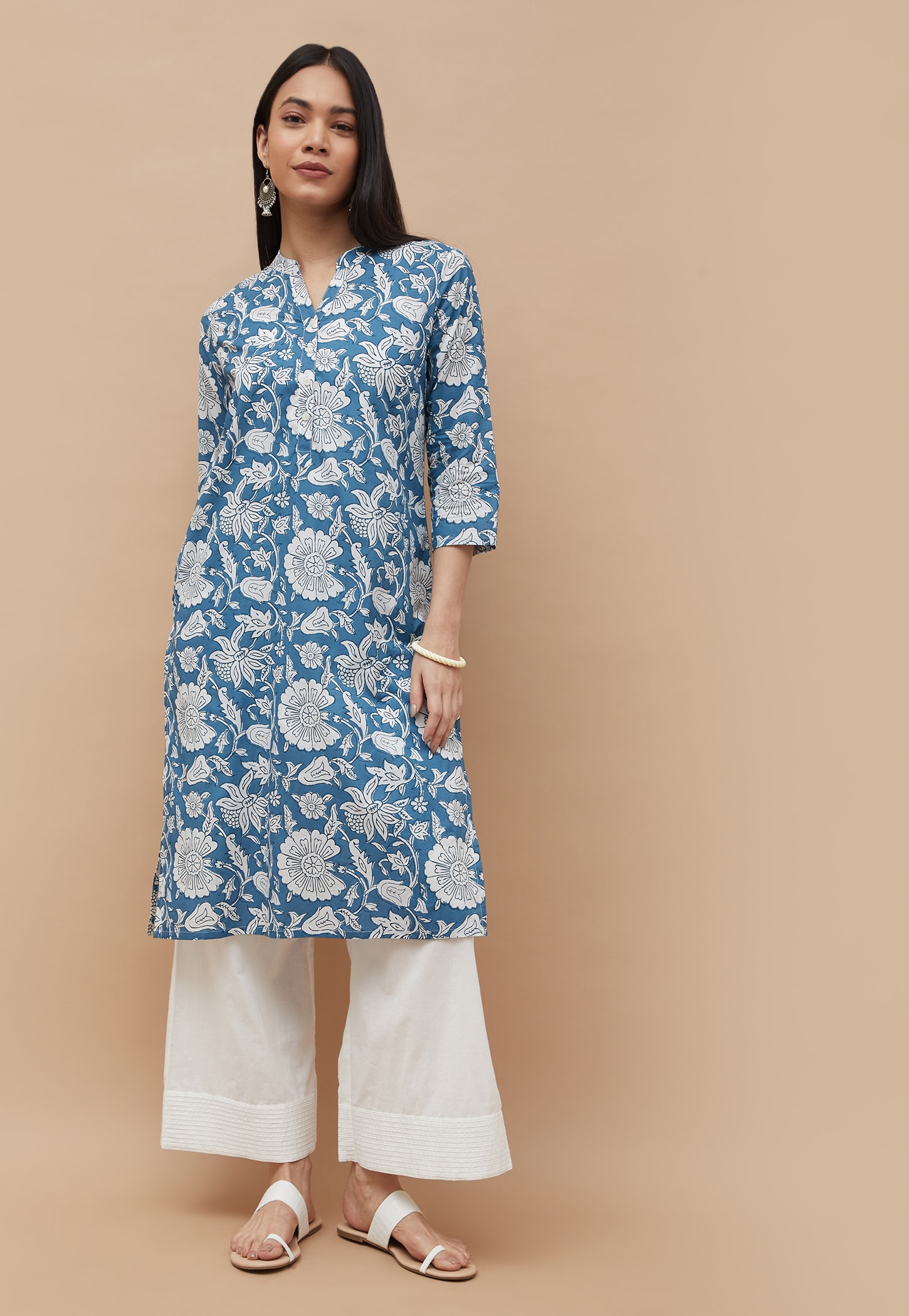 MELANGE Floral Print Straight Kurta-picture-35