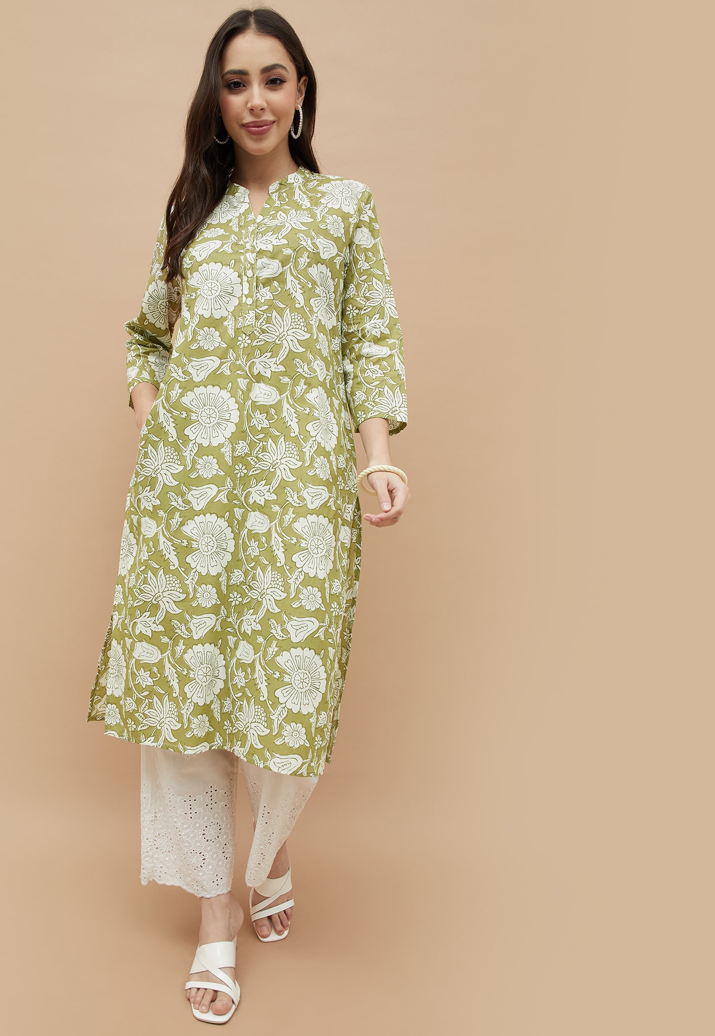 MELANGE Floral Print Straight Kurta-picture-45