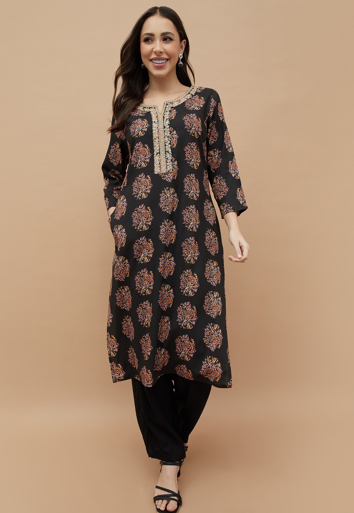 MELANGE Ethnic Motif Straight Kurta-picture-52