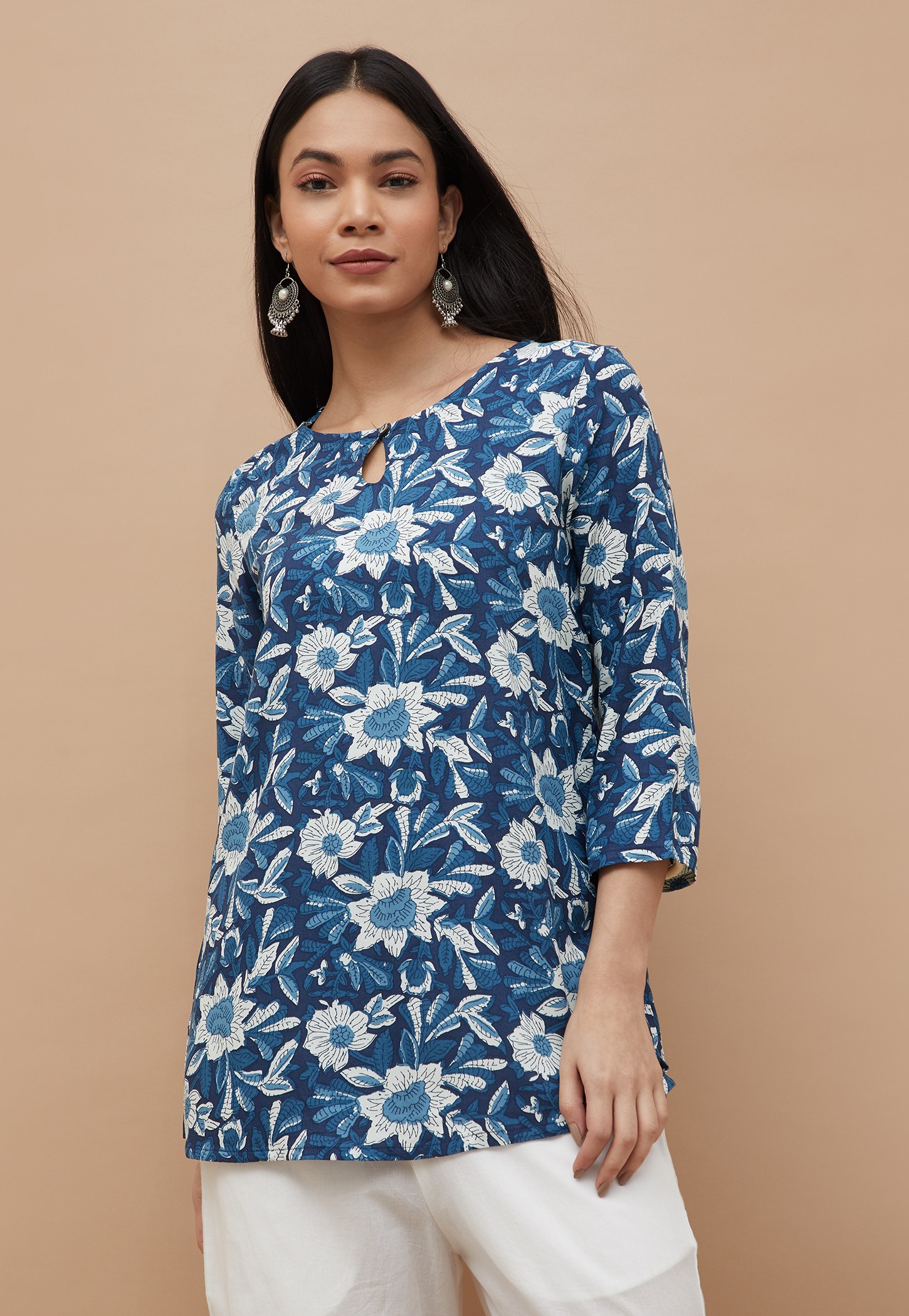 MELANGE Floral Print Straight Kurti-picture-29