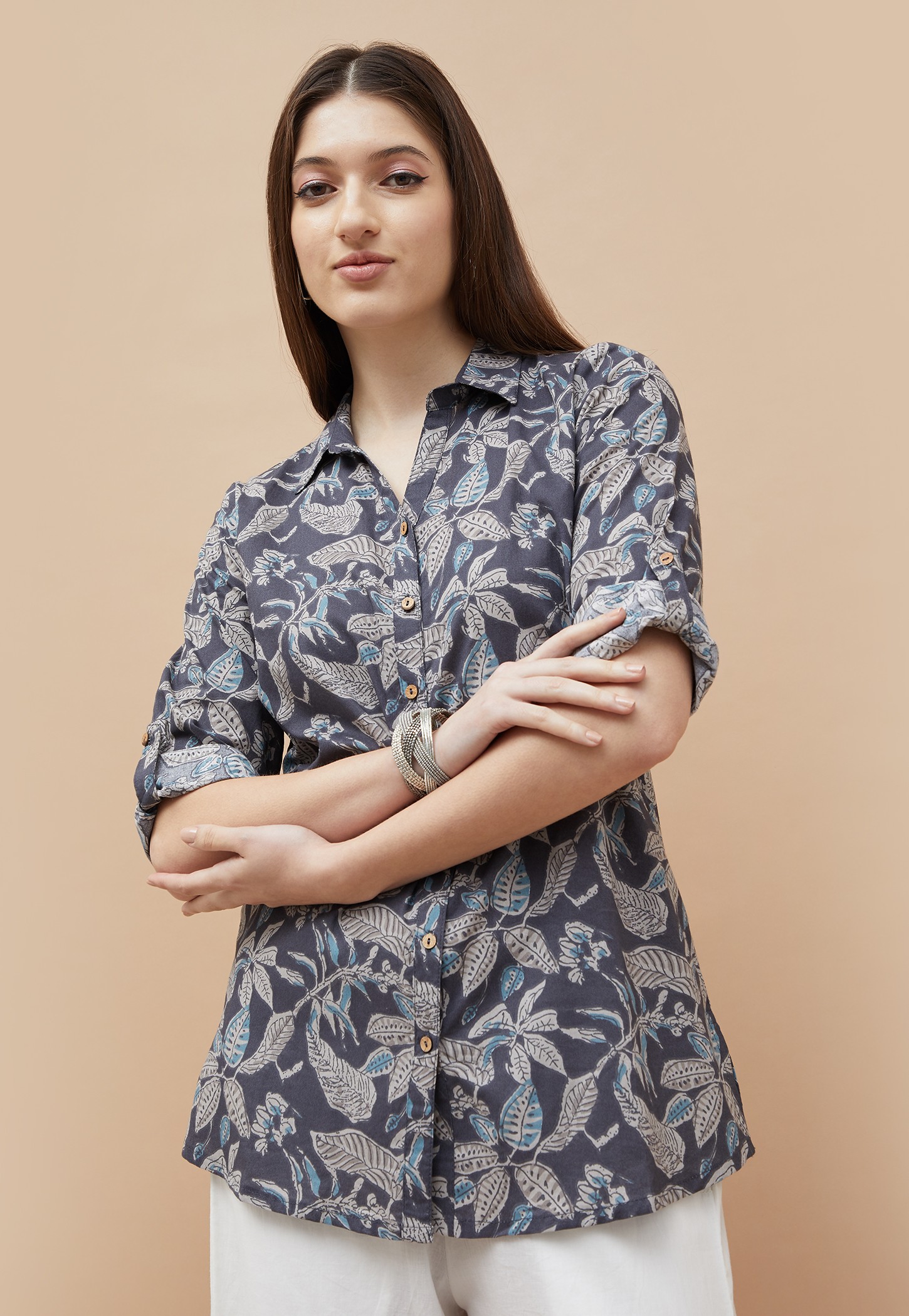MELANGE Floral Print Straight Kurti-picture-37