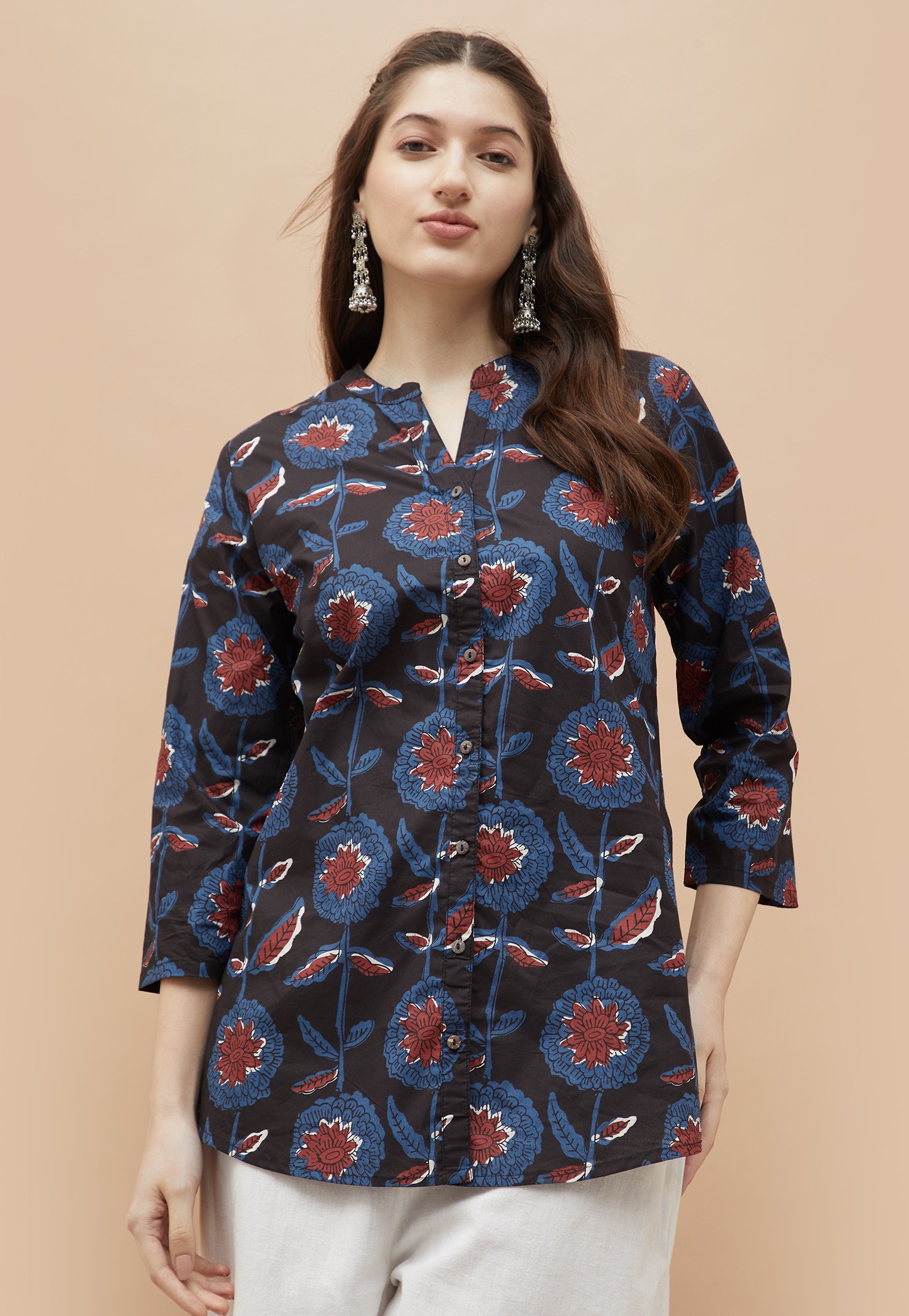 MELANGE Floral Print Straight Kurti-picture-35