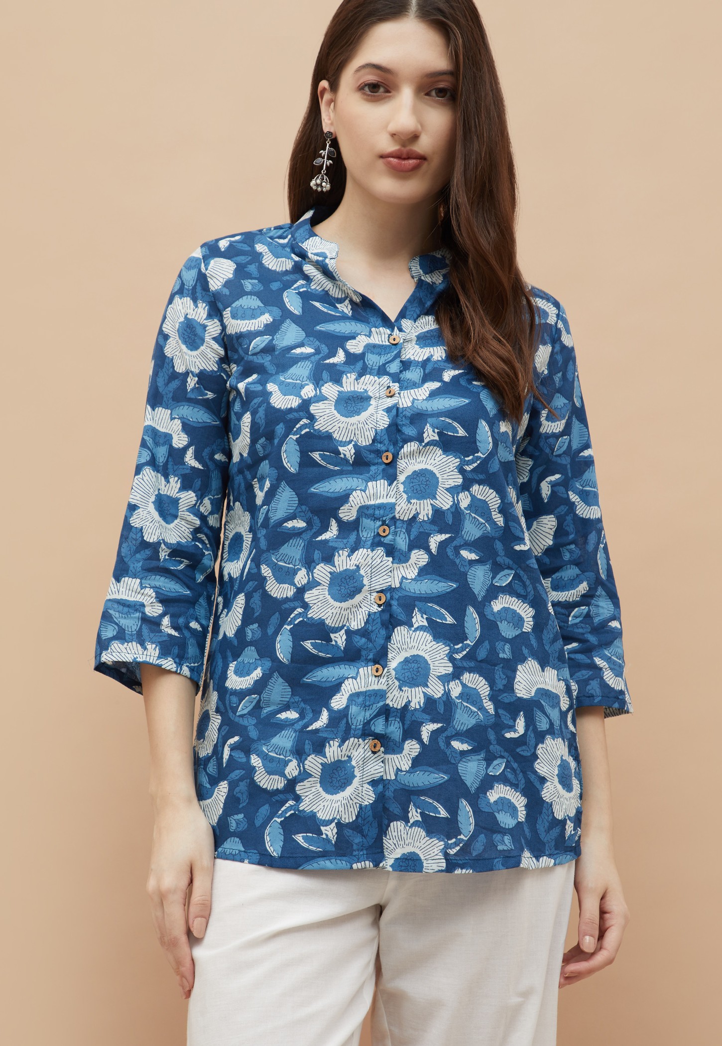 MELANGE Floral Print Straight Kurti-picture-40