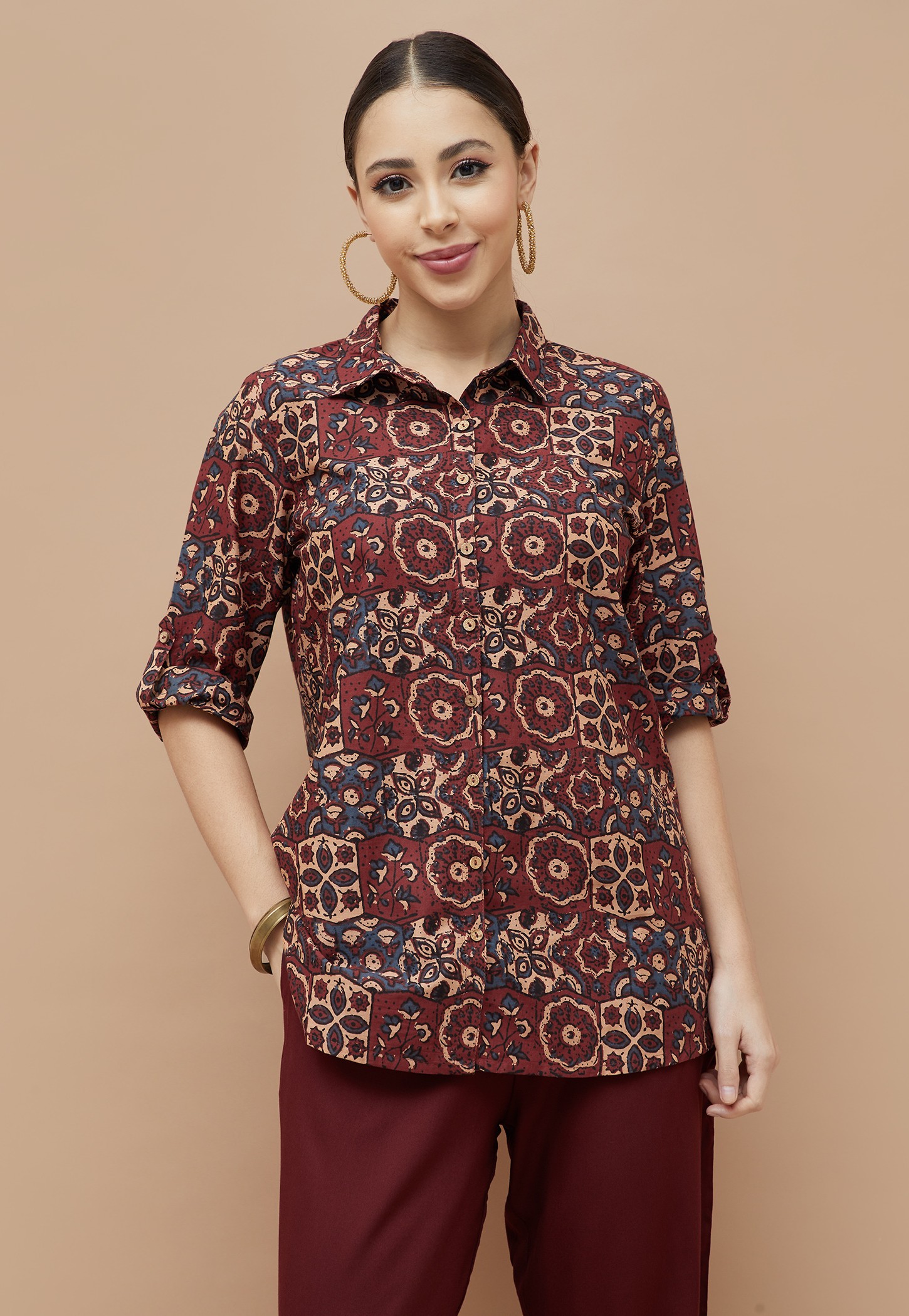MELANGE Floral Print Straight Kurti-picture-41