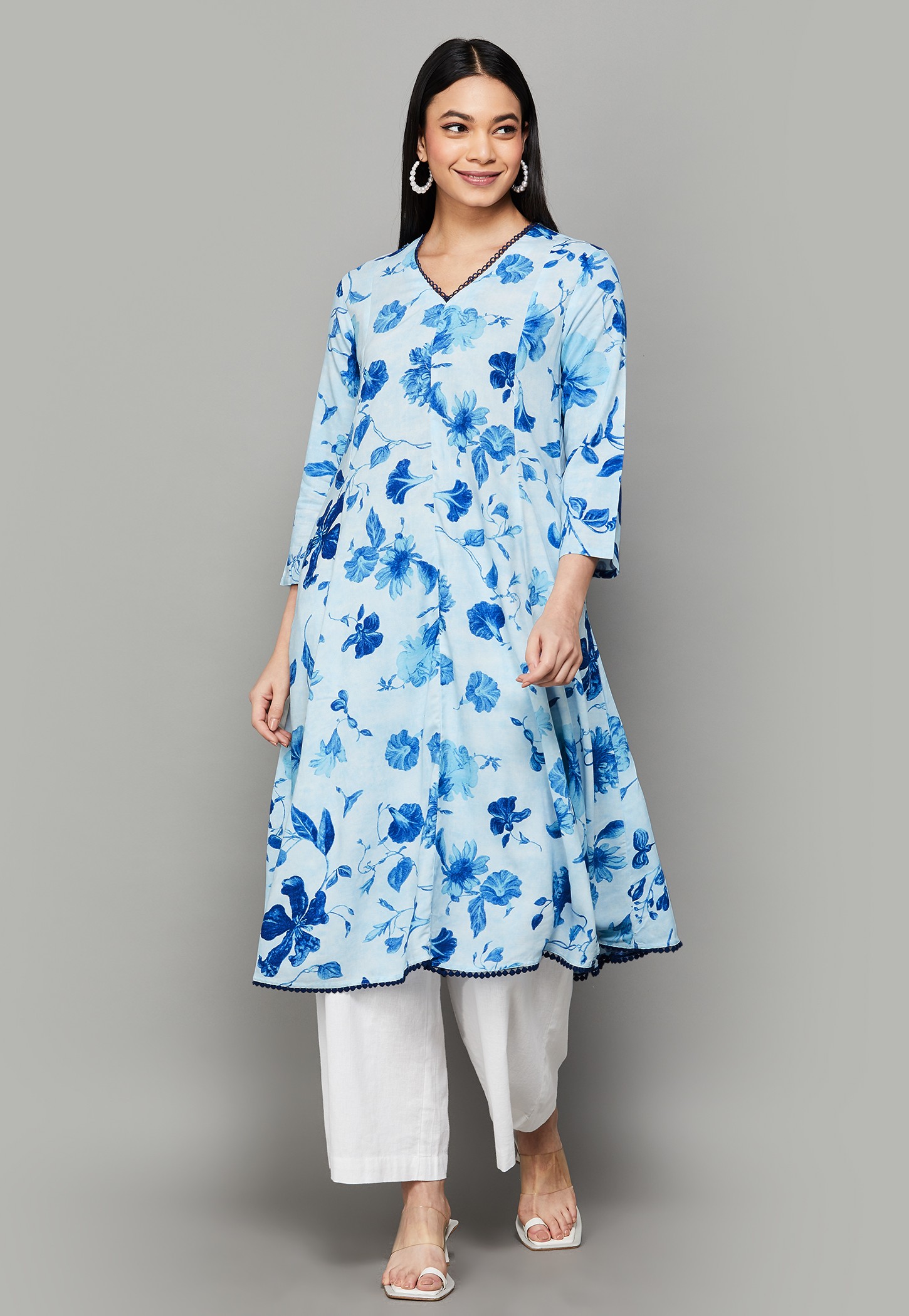 W Floral Print Kalidar Kurta-picture-45