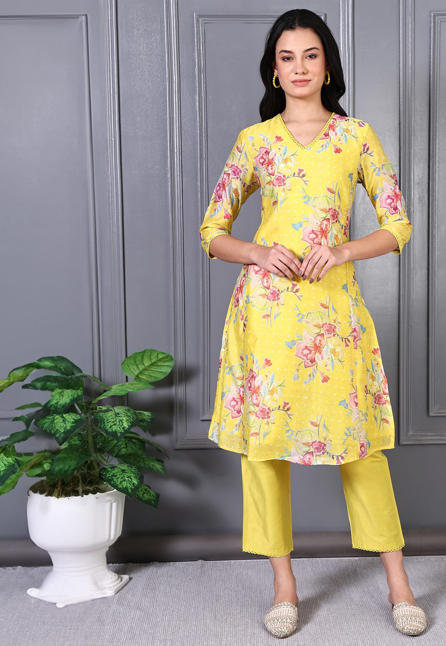 W Floral Print A-line Kurta-picture-42