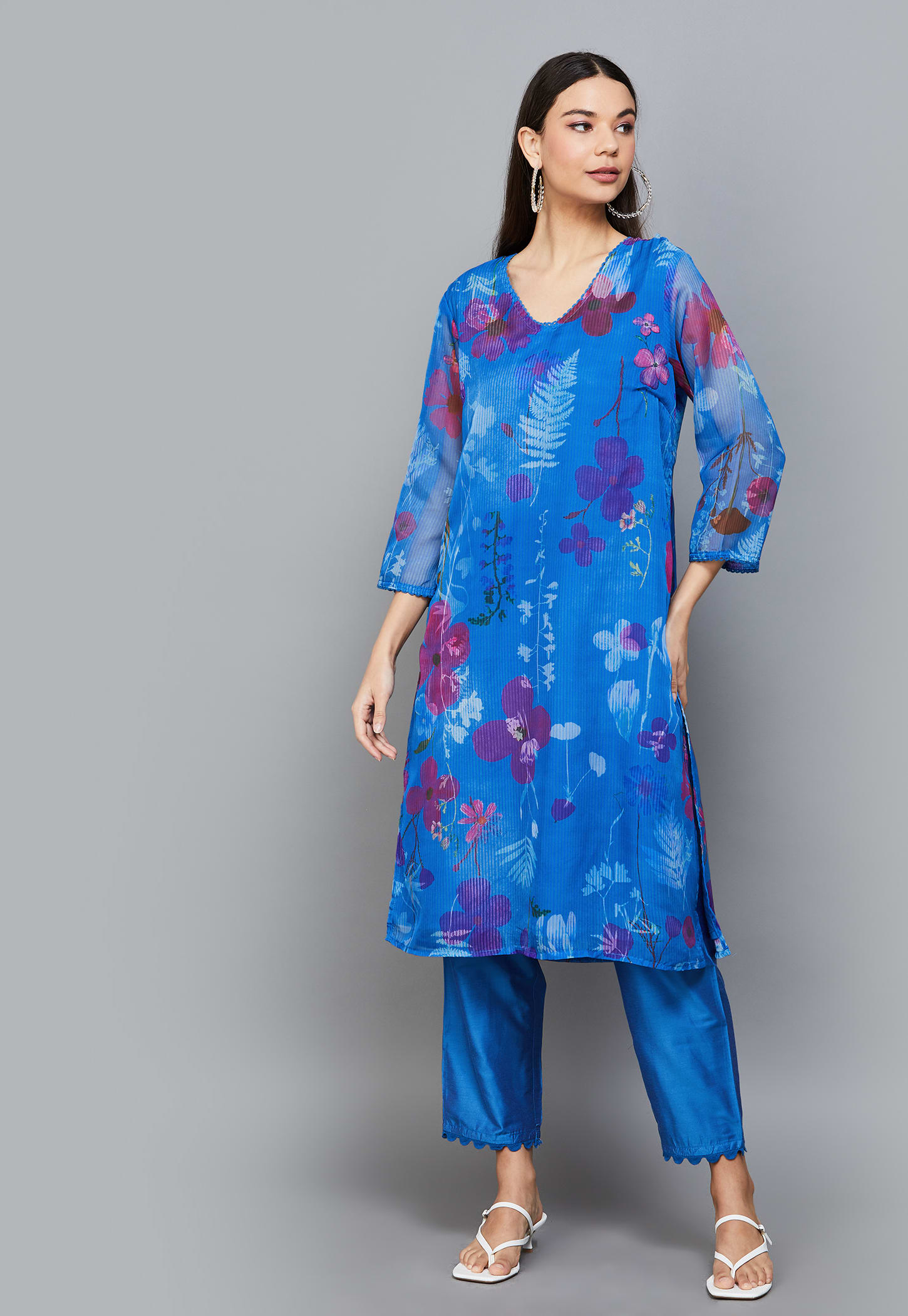 W Floral Print Straight Kurta-picture-12