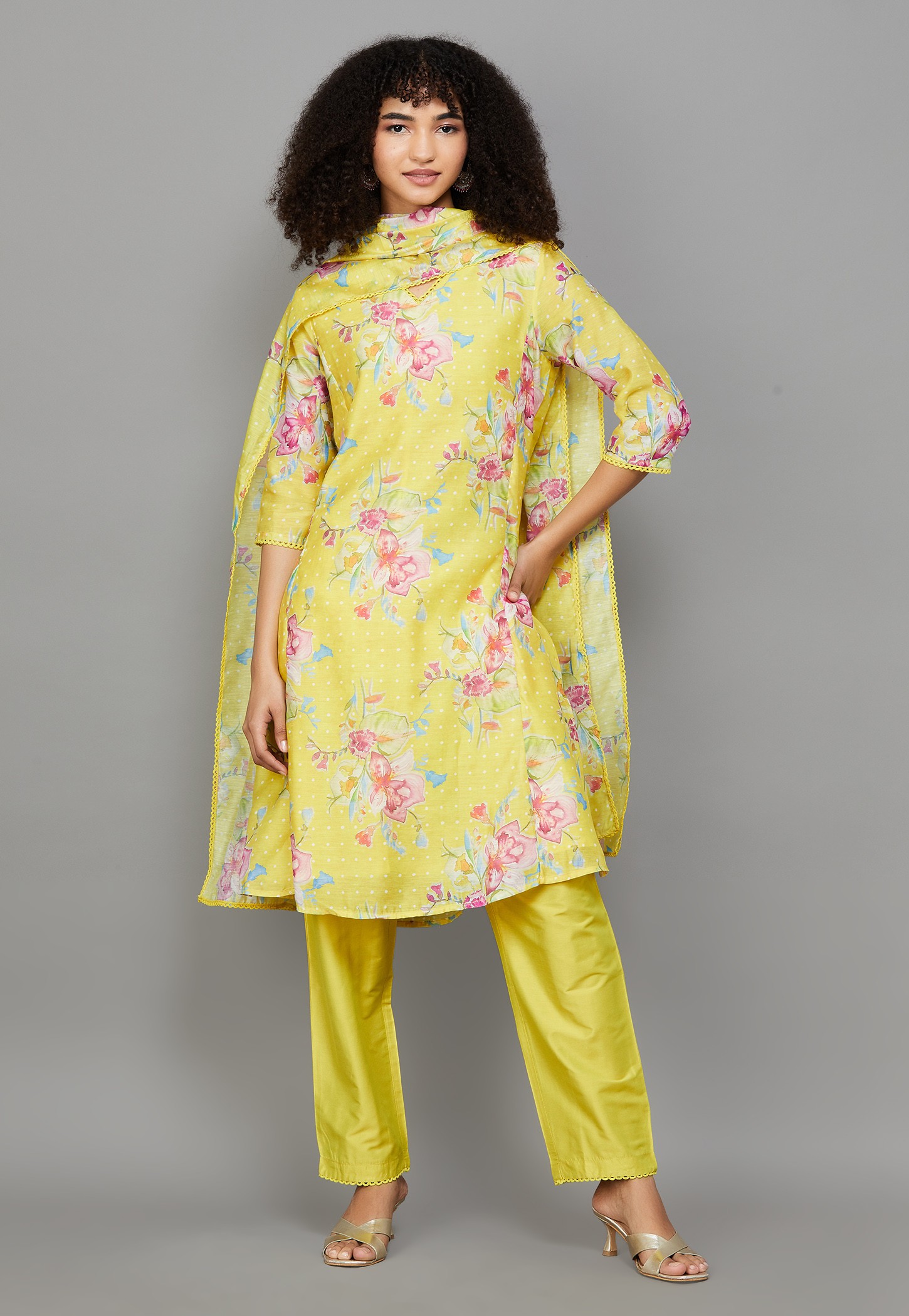 W Floral Print A-line Kurta Set-picture-26